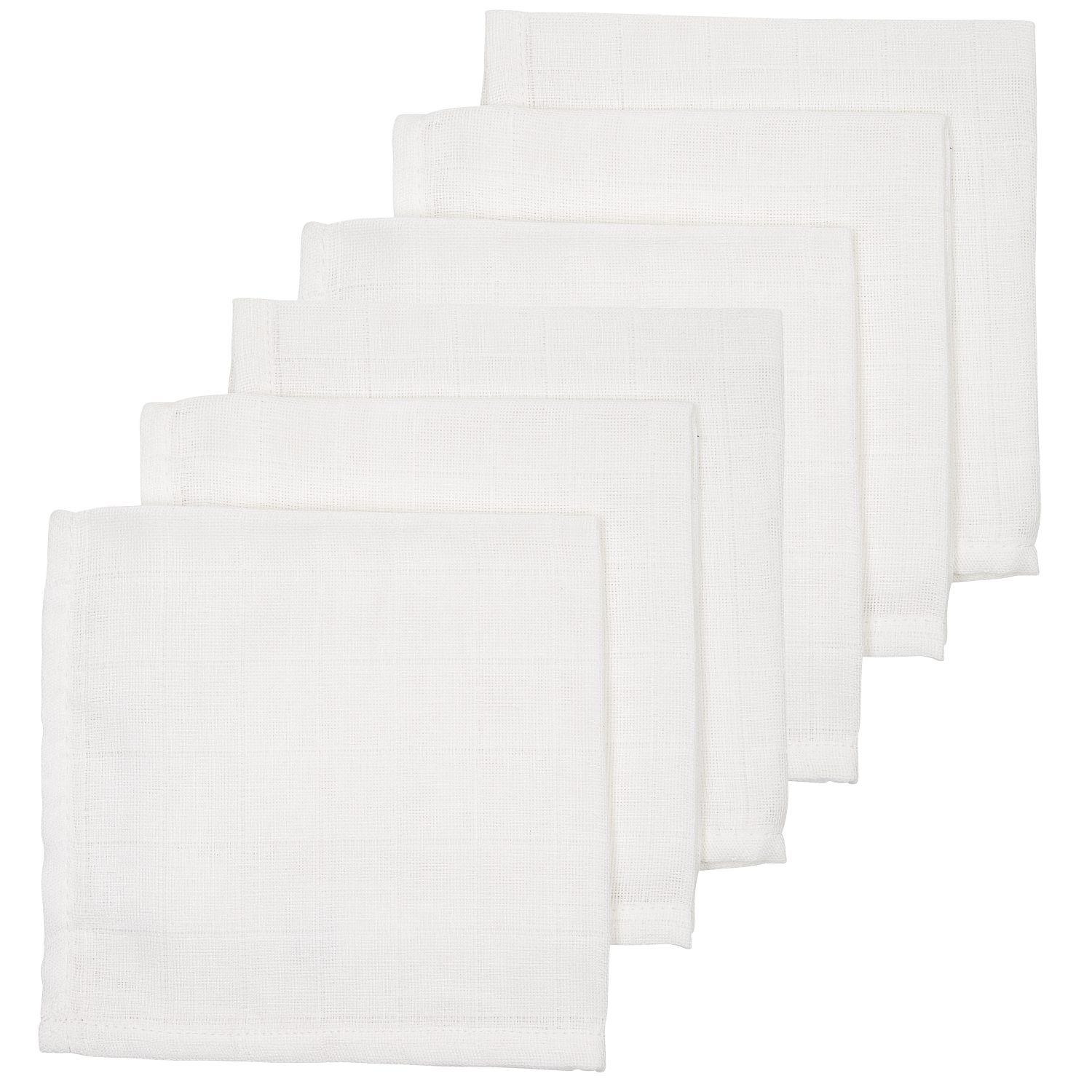 Meyco Baby Stoffwindeln White (100% Baumwolle, 6-St), 30x30cm - 6-Pack