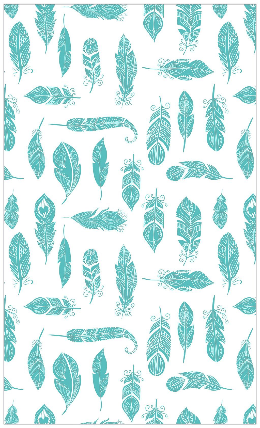 Feathers Fensterfolie haftend cm, 100 glatt, 60 turquois, x Look halbtransparent, MySpotti, statisch