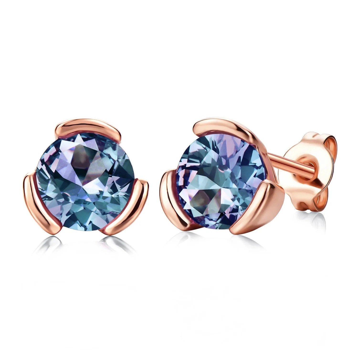 Runde Perlé Paar Ohrstecker Stein Alexandrit elegante Ohrstecker, handgefer günstig online kaufen