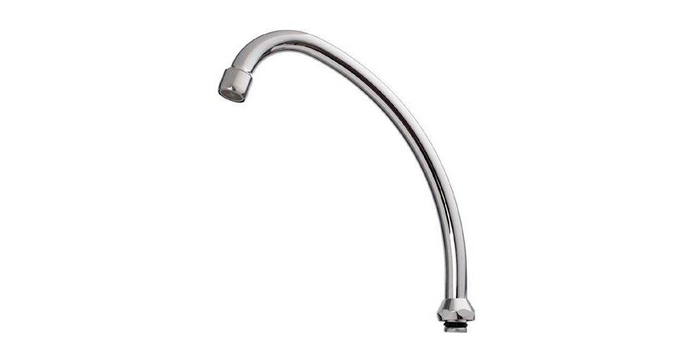 CORNAT Auslaufventil Cornat Rohrauslauf Hu-Form 18 cm verchromt