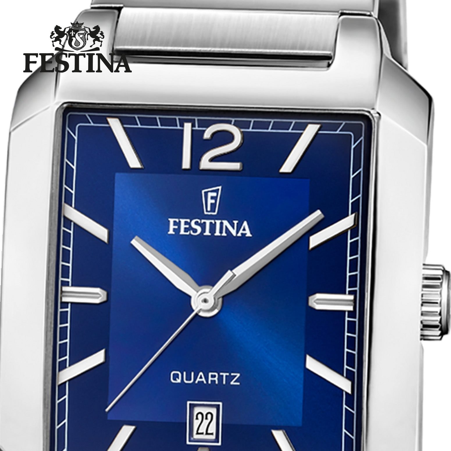 Festina Quarzuhr Festina Herrenuhr Edelstahl silber, (Analoguhr), Herren Armbanduhr eckig, rechteckig, Edelstahlarmband silber, Fashion – Bild 2 von 5