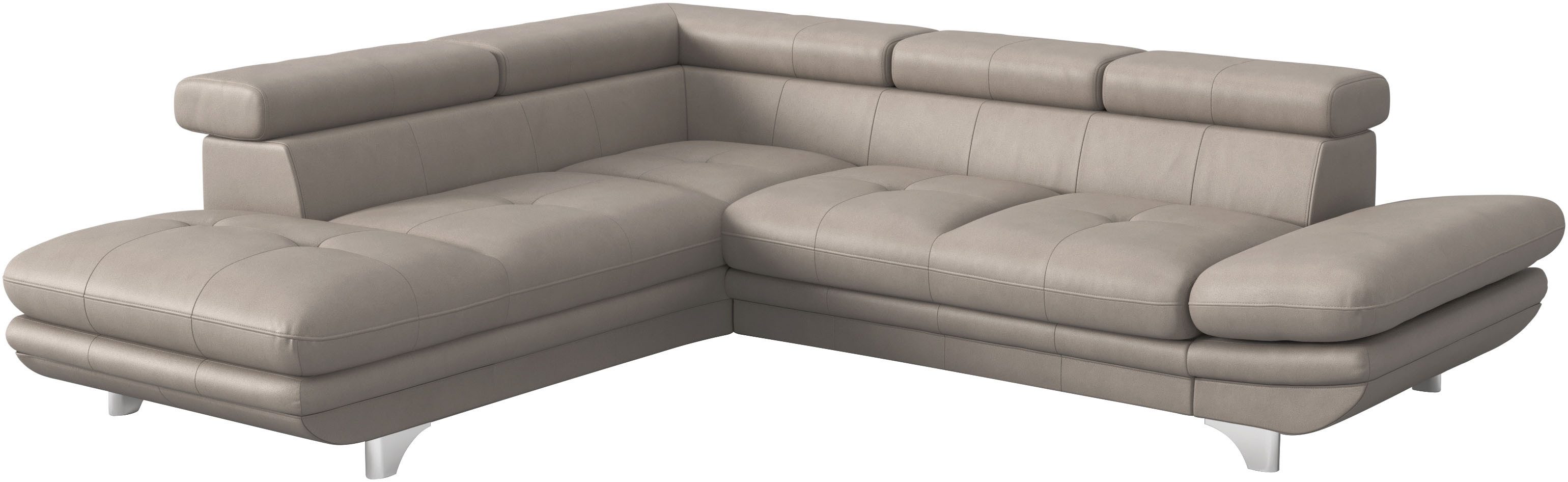 COTTA Ecksofa Enterprise L-Form, mit Arm- & Kopfteilverstellung, wahlweise mit Bettfunktion