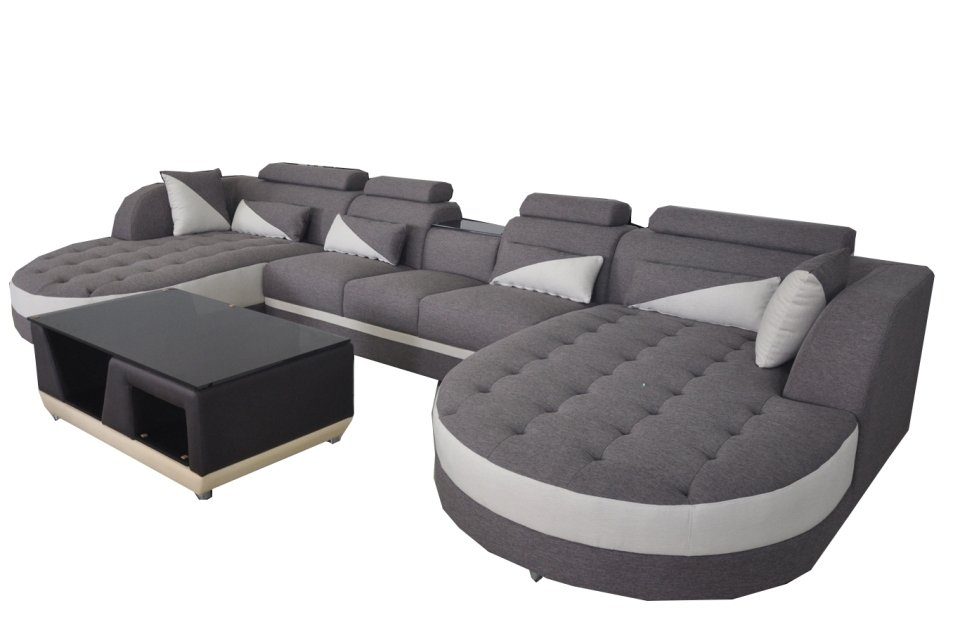Leder Sofa Wohnlandschaft JVmoebel Ecksofa, Polster Couch Form Ecke Sitz U Eck Moderne