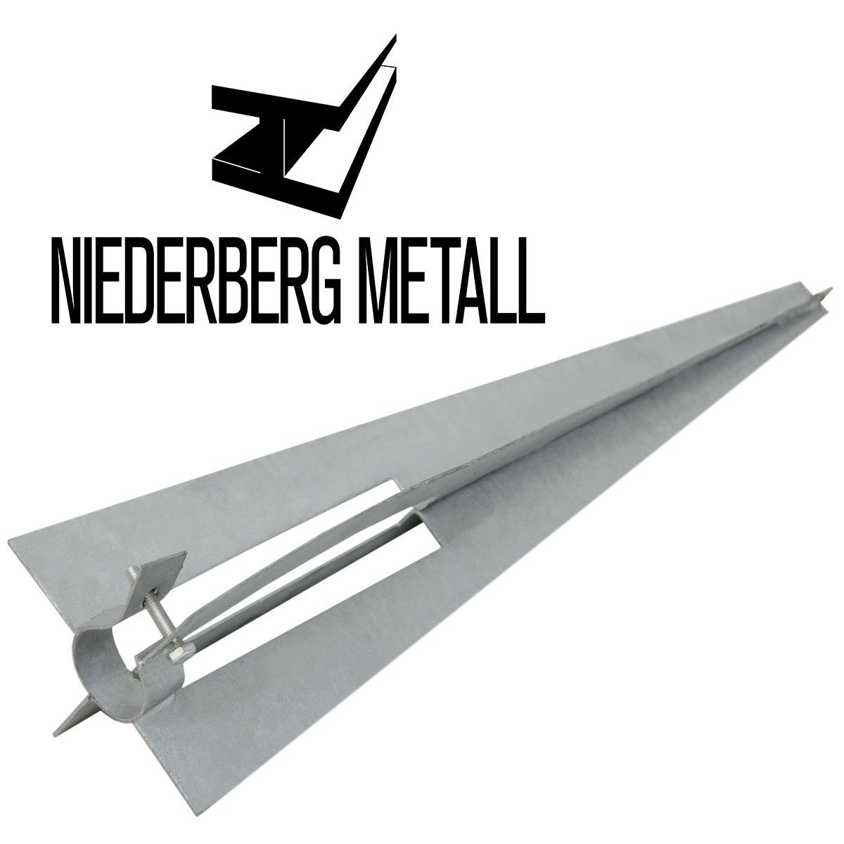 Einschlaghülse, Klemmschelle Bodenhülse Metall Einschlagbodenhülse Metall Bodenhülse 50cm mit Ø36mm Niederberg