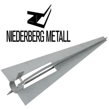 Niederberg Metall Bodenhülse Bodenhülse mit Klemmschelle 50cm Einschlaghülse, Einschlagbodenhülse Ø36mm Metall