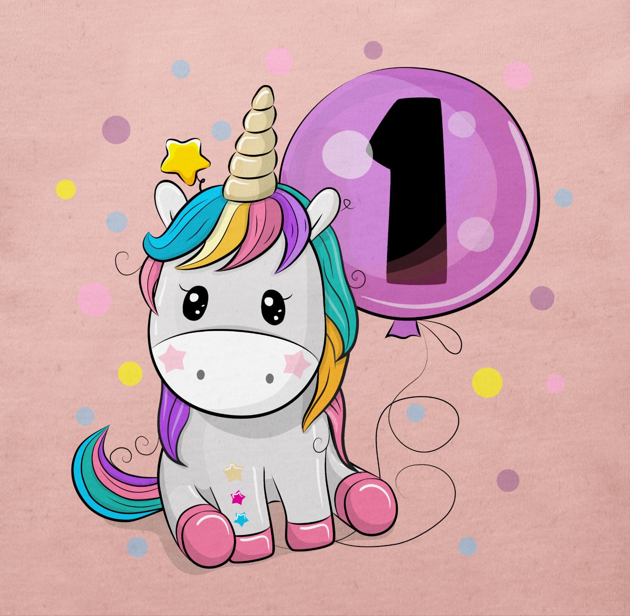 Shirtracer T-Shirt Einhorn 1 Geburtstag Mädchen Kindergeburtstag 1 Jahre 1. Geburtstag