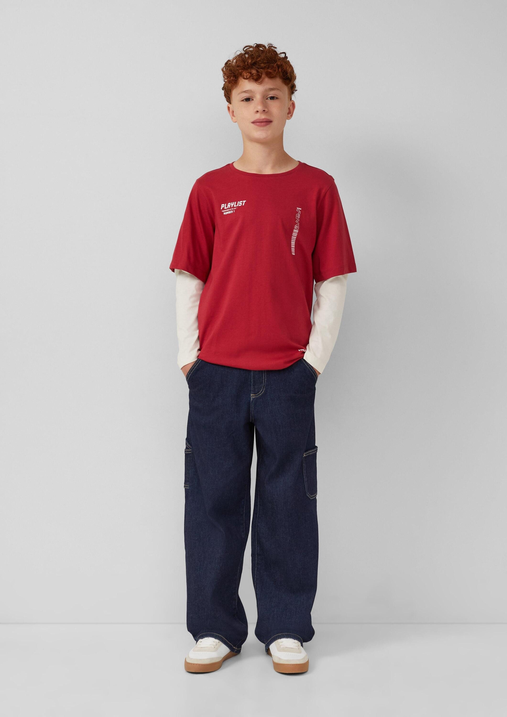 s.Oliver Weite Jeans Jeans-Hose BAGGY Jeans / Relaxed Fit / Mid Rise / Wide Leg / Cargotasche