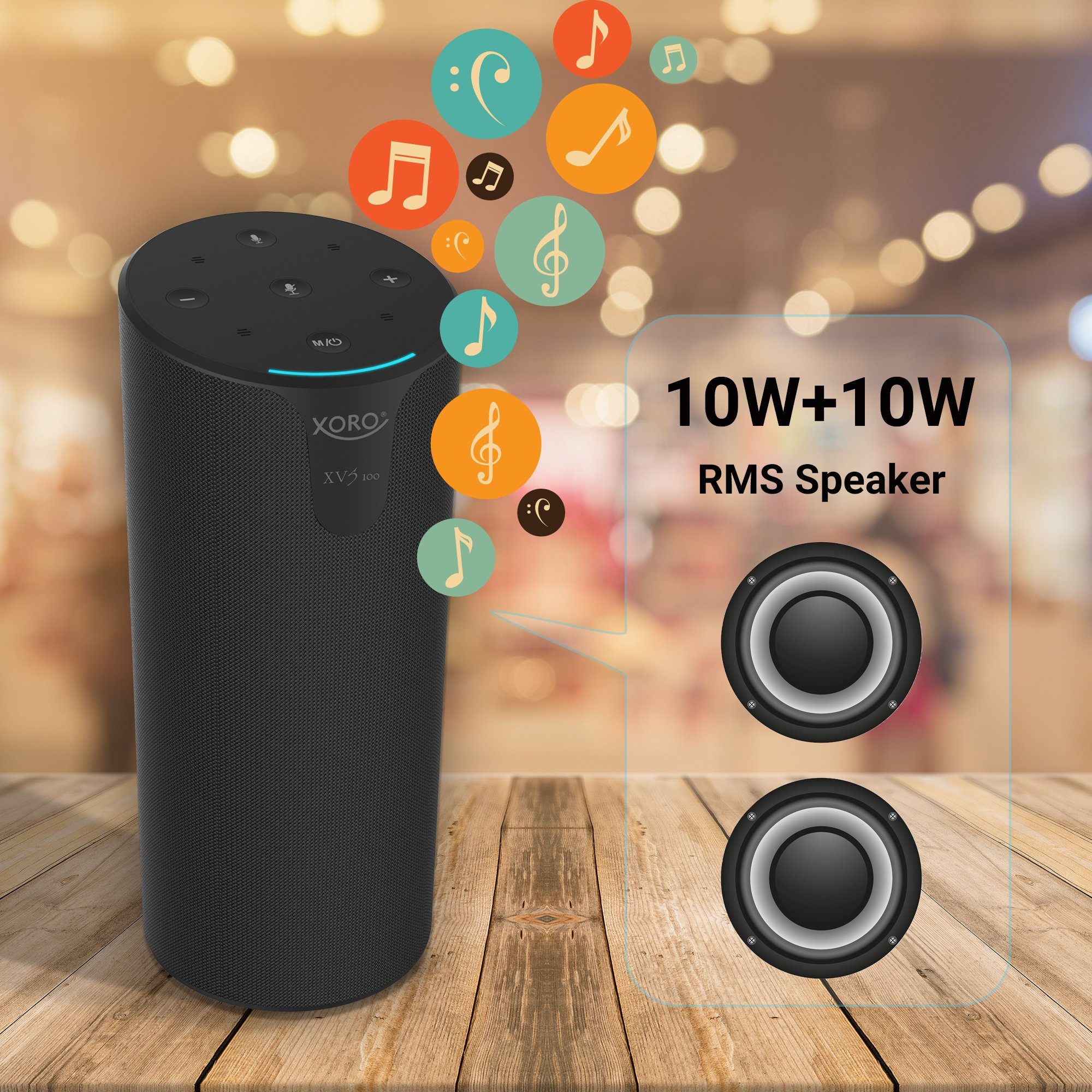 XORO XVS Smart Alexa WIFI/Bluetooth®-Speaker Xoro 100 Amazon Speaker Leistungsstarker