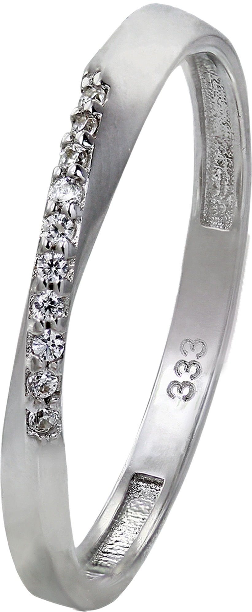 GoldDream Goldring GoldDream Gold Ring Gr.58 Swing (Fingerring), Damen Ring Swing aus 333 Weißgold - 8 Karat, Farbe: silber, weiß