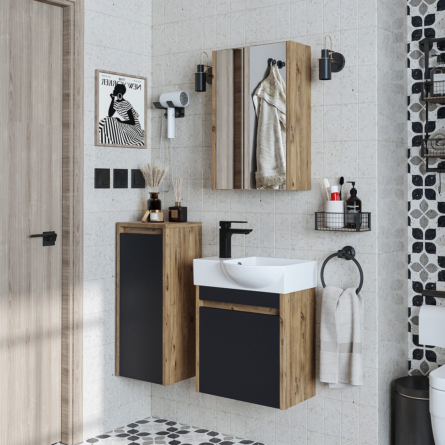 Roomart Badmöbel-Set LEO, (Badmöbelset Unterschrank mit günstig online kaufen