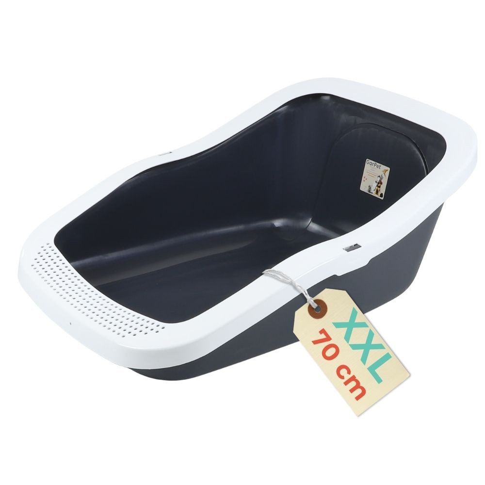 GarPet Katzentoilette XXL Katzenklo Katzentoilette groß 70 cm Katzen Klo offen hoher Rand