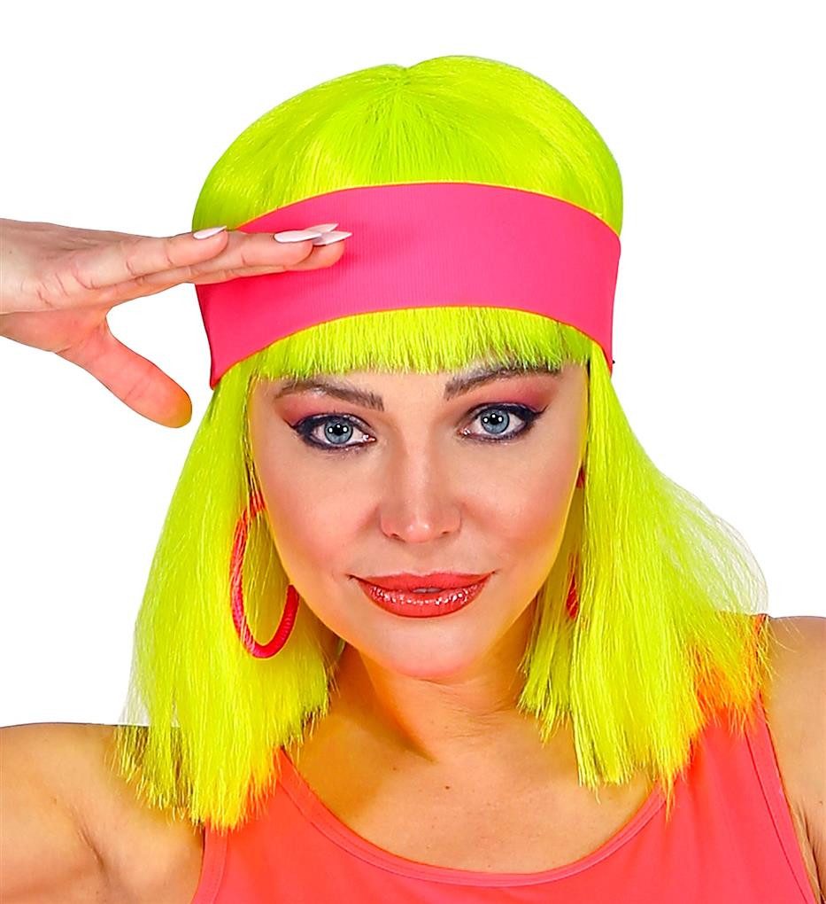 Kostüm Stirnband neon pink 80er