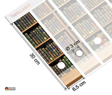 Wallario Etiketten Bibliothek - Regal voller alter Bücher, Ordnerrücken-Sticker in verschiedenen Ausführungen