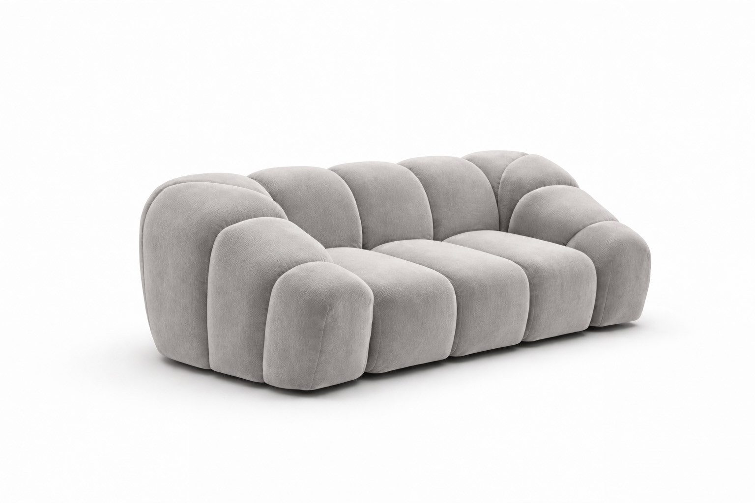 Kaiser Möbel Sofa 2-Sitzer modular für Wohnzimmer, Samtstoff Bluvel, CROISSANT, Einzelsofa, modulares System,hochwertiger Samtstoff
