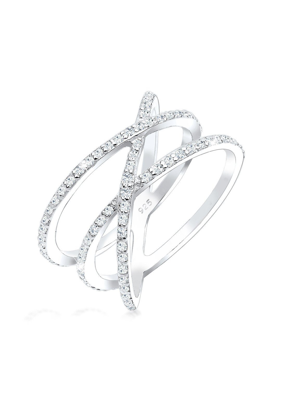 Elli Fingerring Verschlungen Kristalle 925 Silber günstig online kaufen