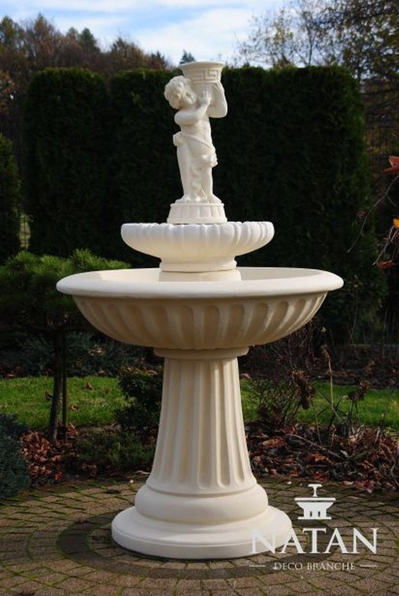 JVmoebel Skulptur Springbrunnen Garten Teich Brunnen Stein Steinbrunnen Fontaine Neu