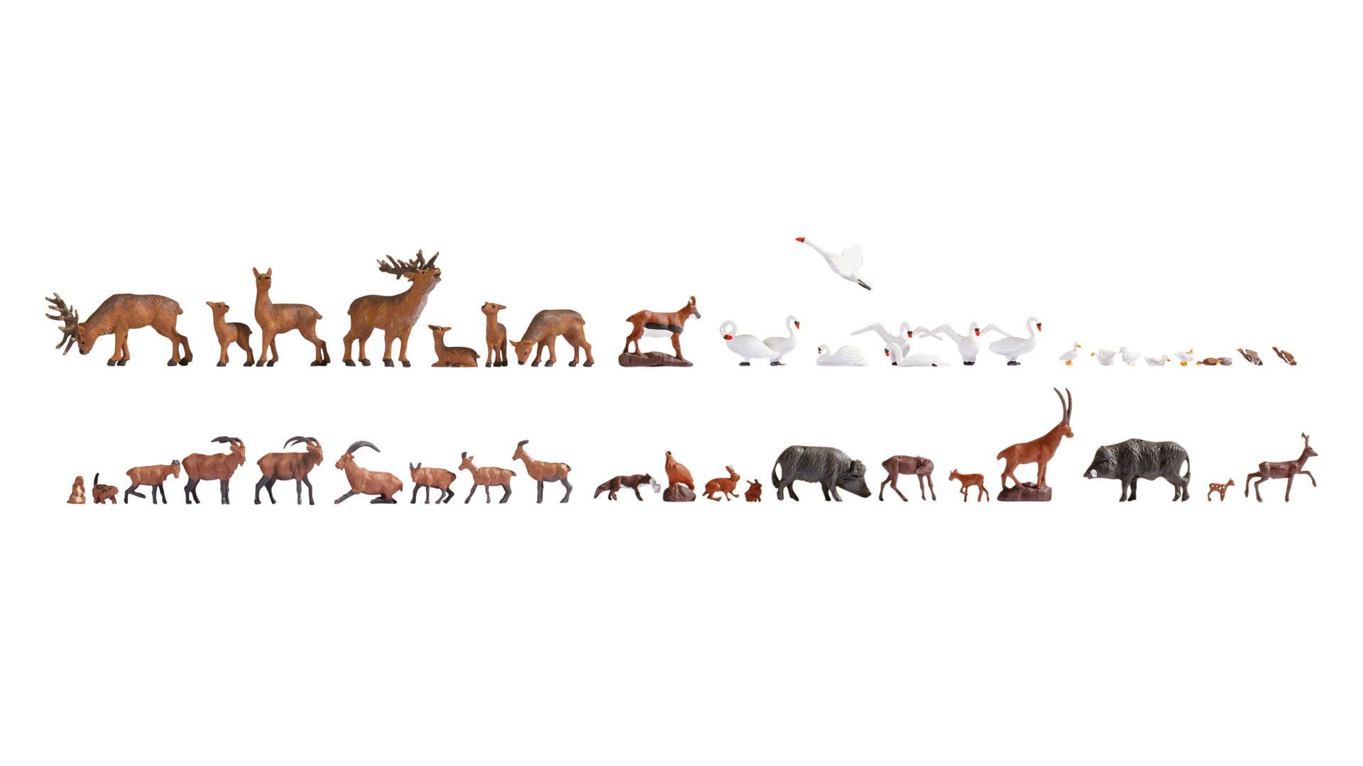 NOCH Modelleisenbahn-Figur NOCH Mega-Spar-Set „Wildtiere“, Tiere für Modellba