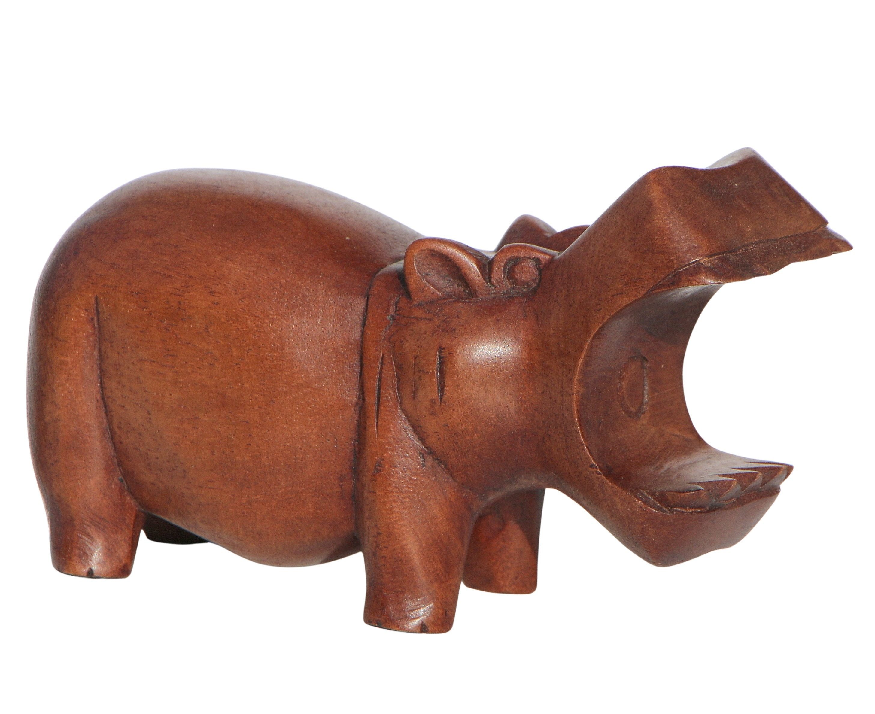 Wogeka Tierfigur Nilpferd Hippo Holz Figur Tier Safari Afrika Dekoration St günstig online kaufen