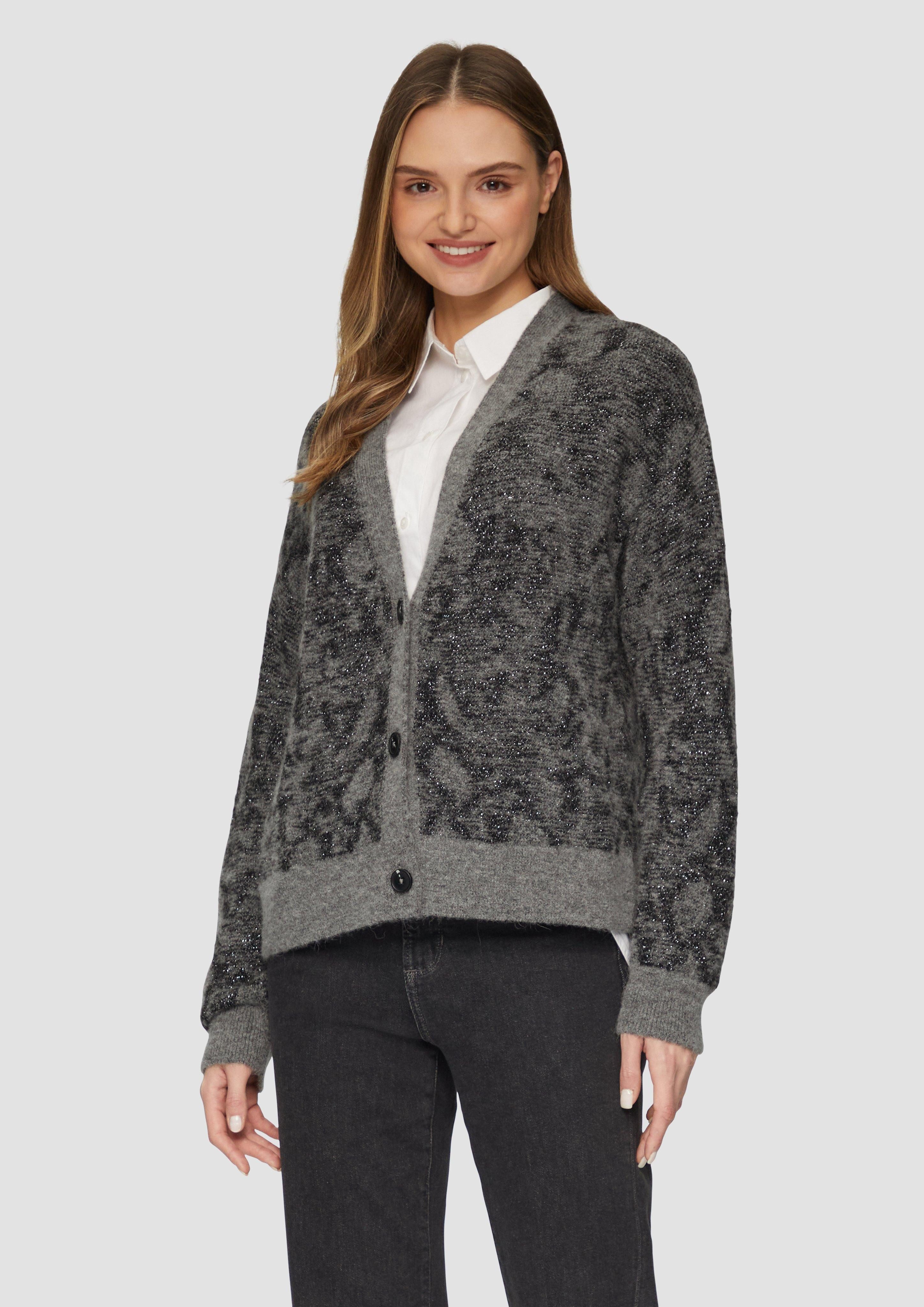 s.Oliver Strickjacke Gemusterter Cardigan mit Glitzergarn günstig online kaufen