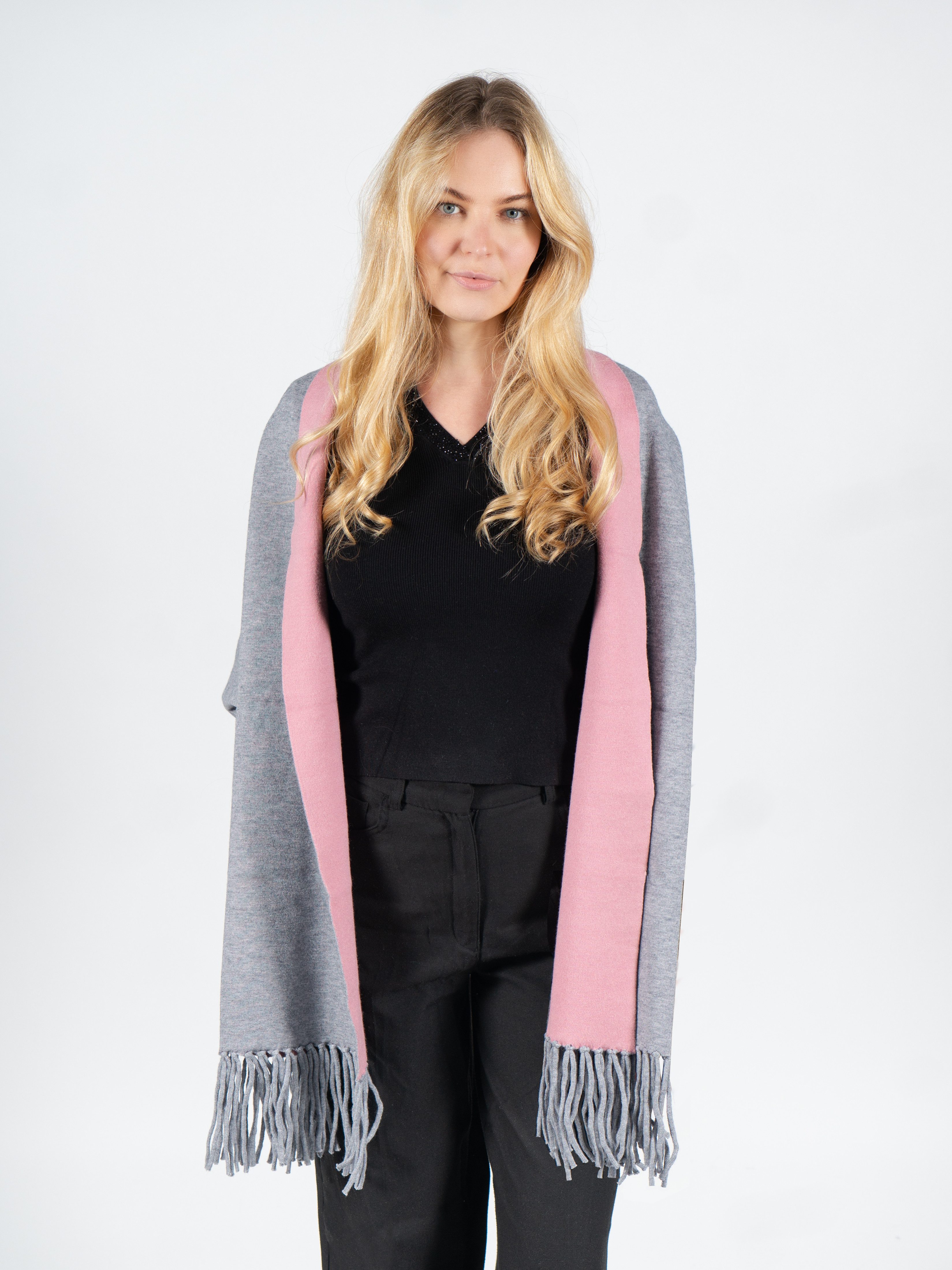 Passioni Strickcape mit Fransen One Size günstig online kaufen