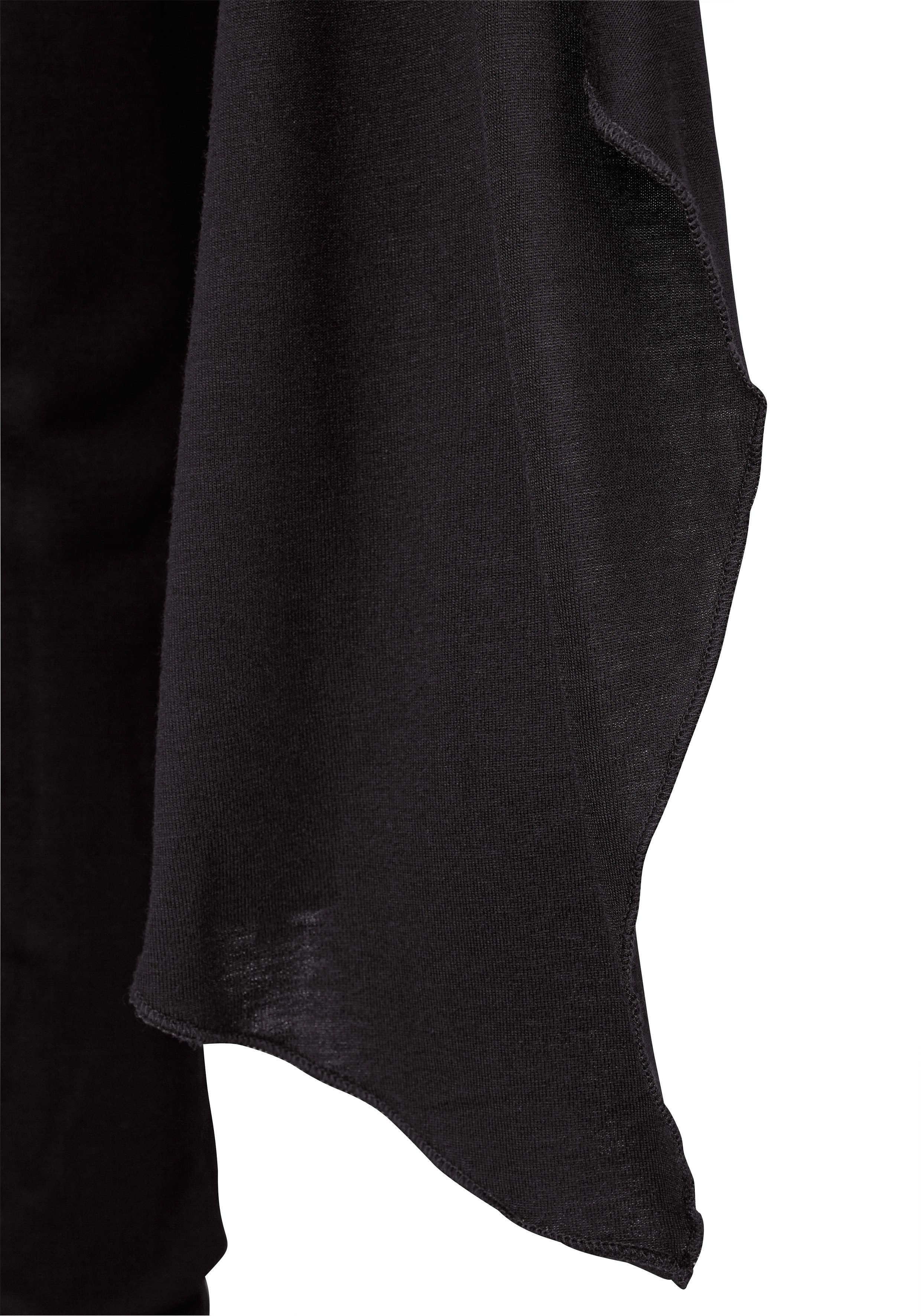 LASCANA Shirtjacke in offener Form schwarz