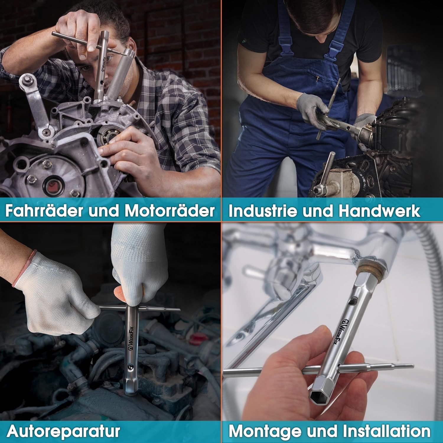 TAVIALO Gabel- und Ringschlüssel WERKFIX Ring-Maulschlüsselsatz 7-tlg. aus CrV-Stahl (7 St., Rohrsteckschlüssel-Satz in praktischer + robuster Aufbewahrungstasche), 6/7, 8/9,10/11,12/13,14/15,16/17,18/19mm