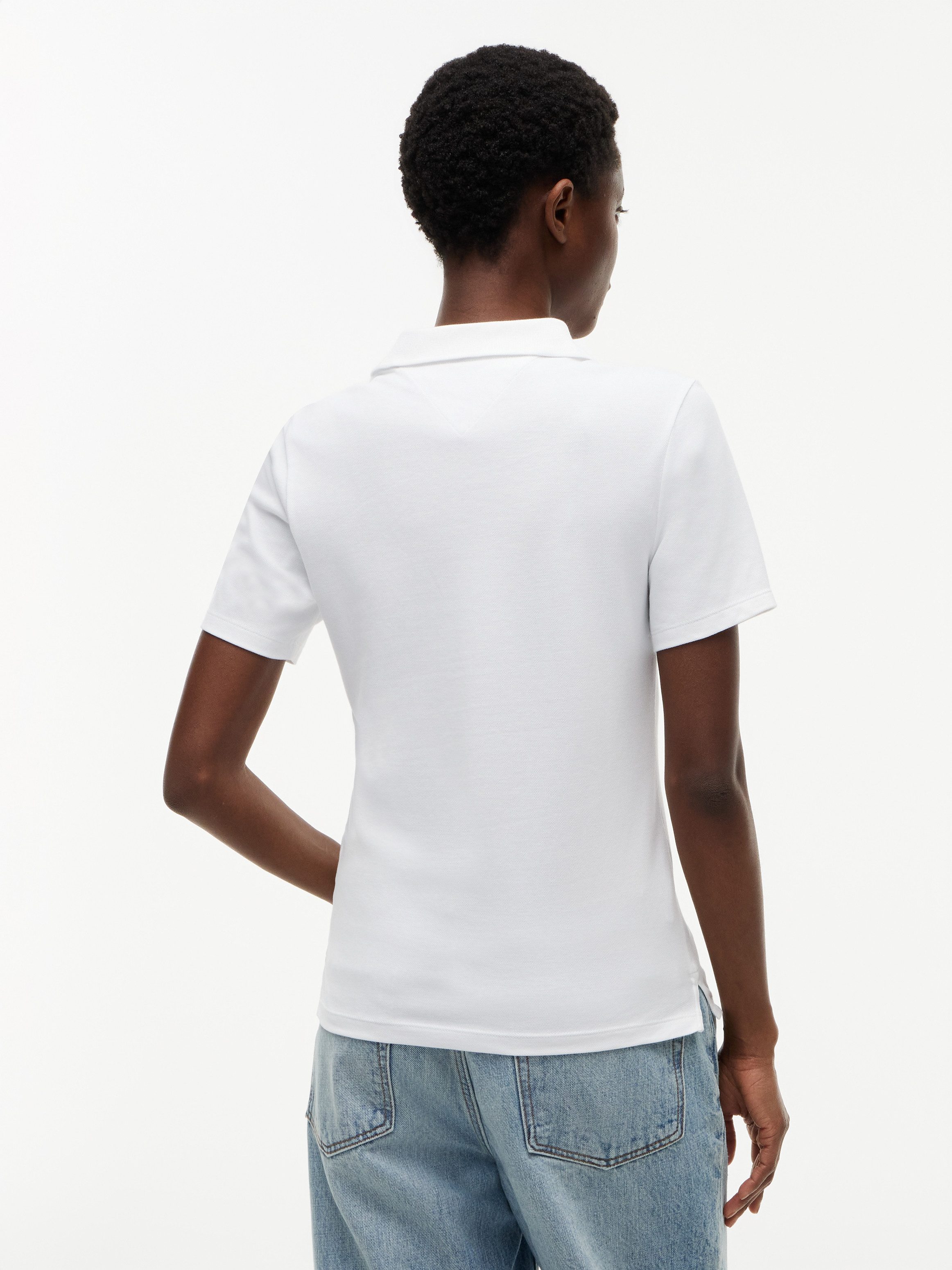 Tommy Hilfiger Poloshirt 1985 SLIM PIQUE POLO SHORT SLEEVE mit Tommy Hilfiger Logo-Flag