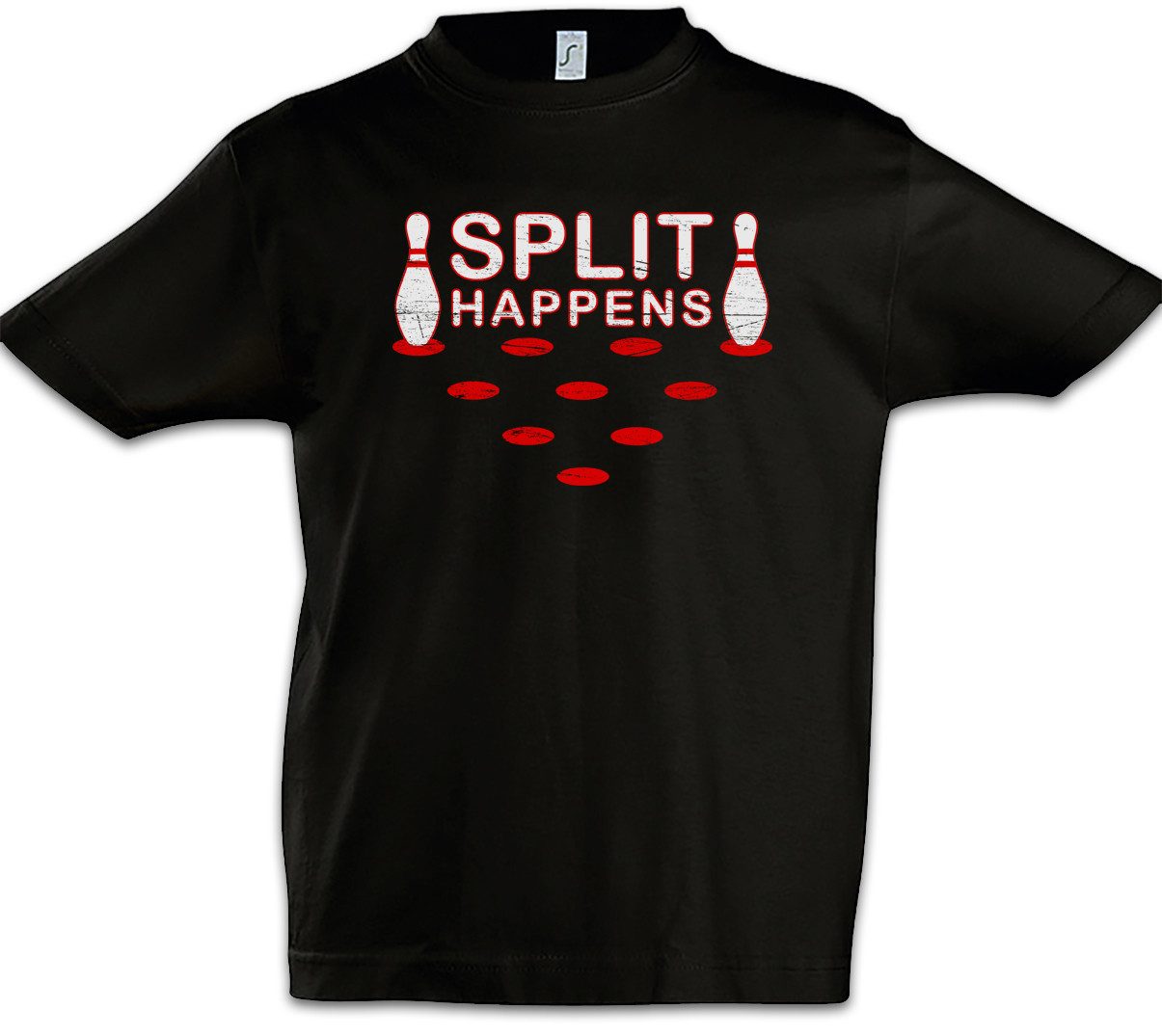 Print-Shirt Split Happens Kinder T-Shirt Gamer Gaming Games Fun Let's Bowl Sport