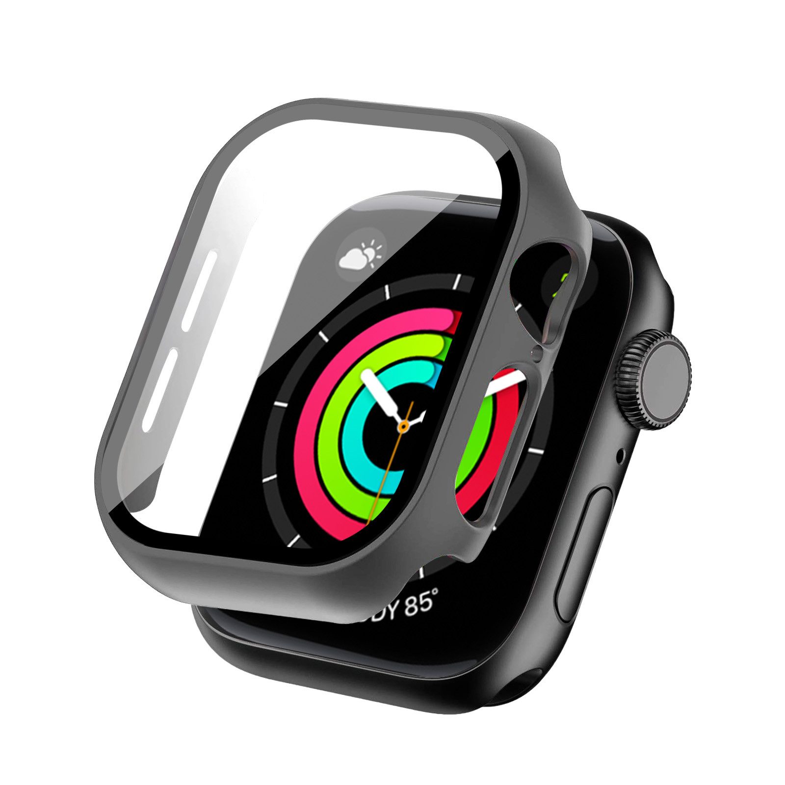 Tec-Expert Smartwatch-Hülle Hülle mit integriertem Displayschutz für Apple Watch 10 / 11 42 mm 42 mm, Rundum Schutz Cover Case Bumper stoß-und kratzfest robust