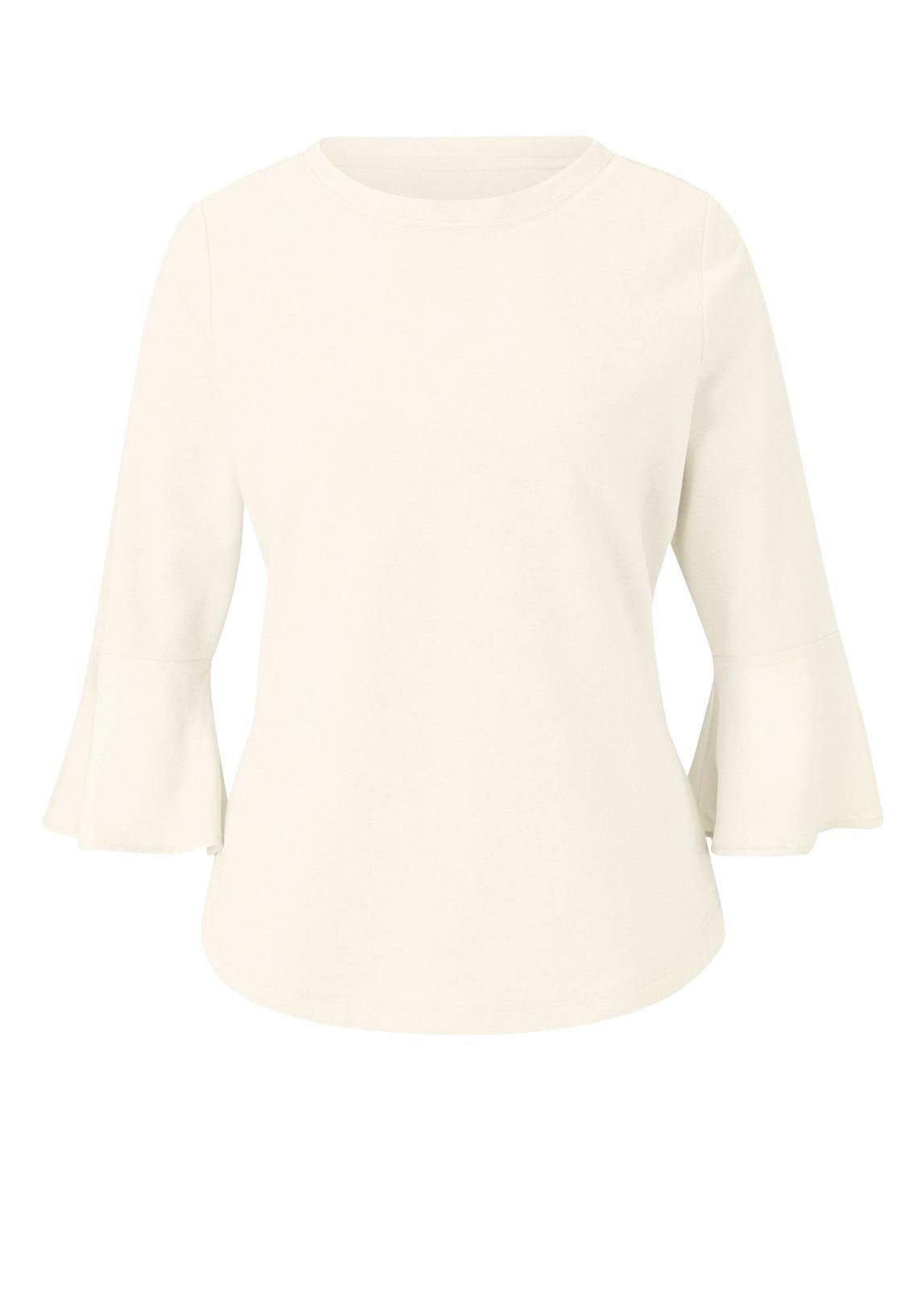 heine Sweatshirt LINEA TESINI Damen Designer-Sweatshirt mit Bindebändern, champagner