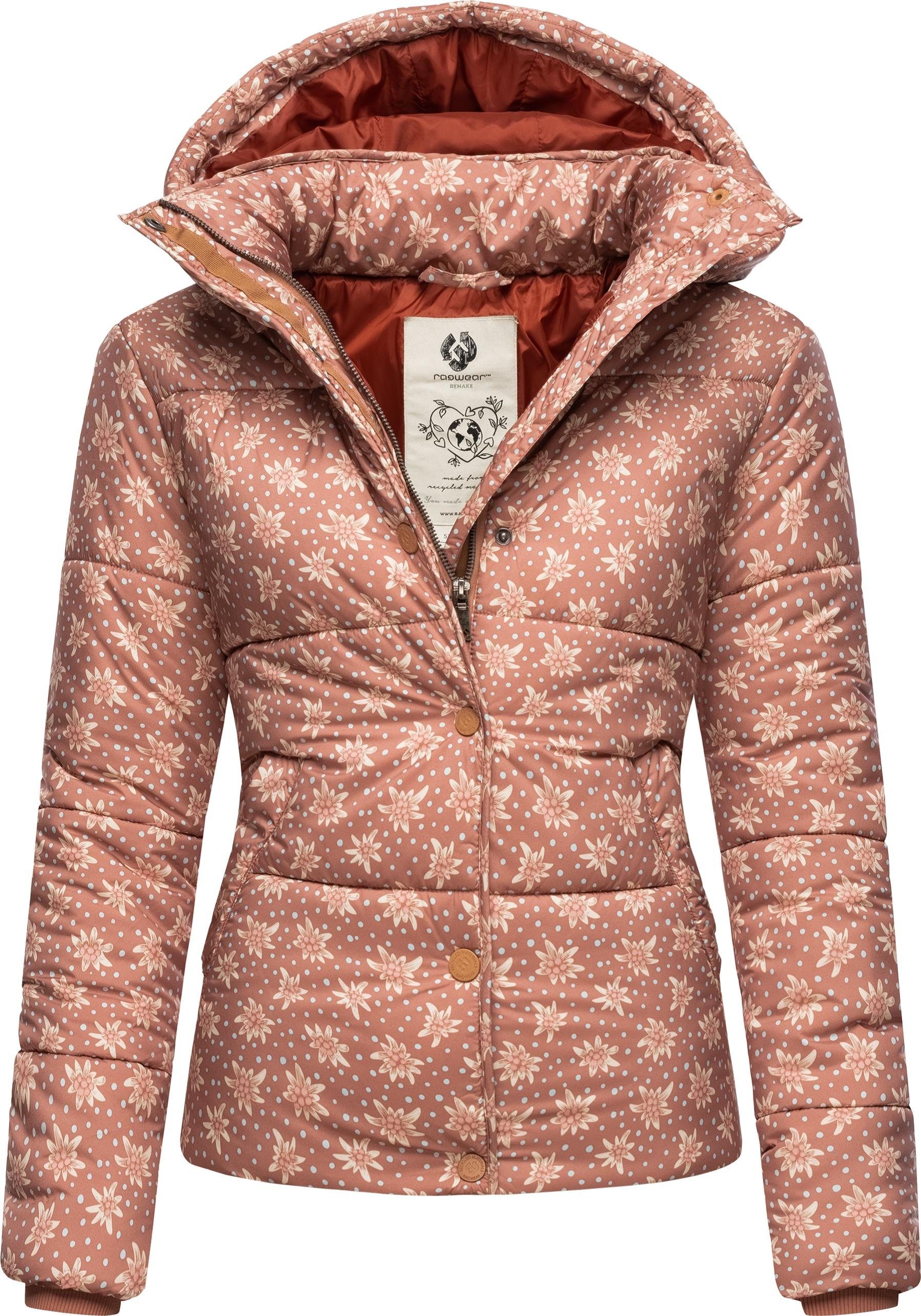 Ragwear Steppjacke Relive Remake Modische cropped Winter Kurzjacke aus recycelten Materialien