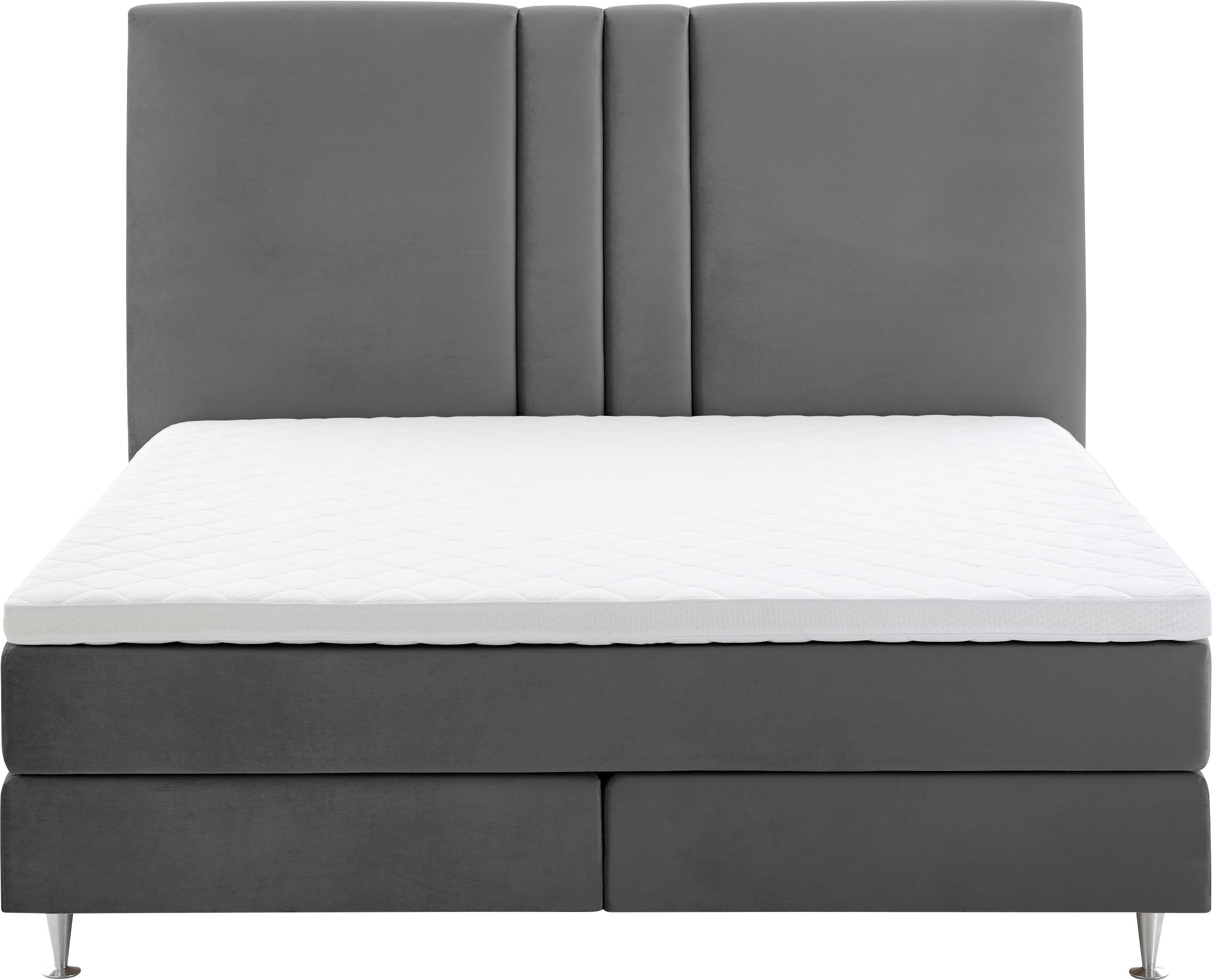 ATLANTIC home collection Boxspringbett Rita, mit Topper und hohen Kopfteil