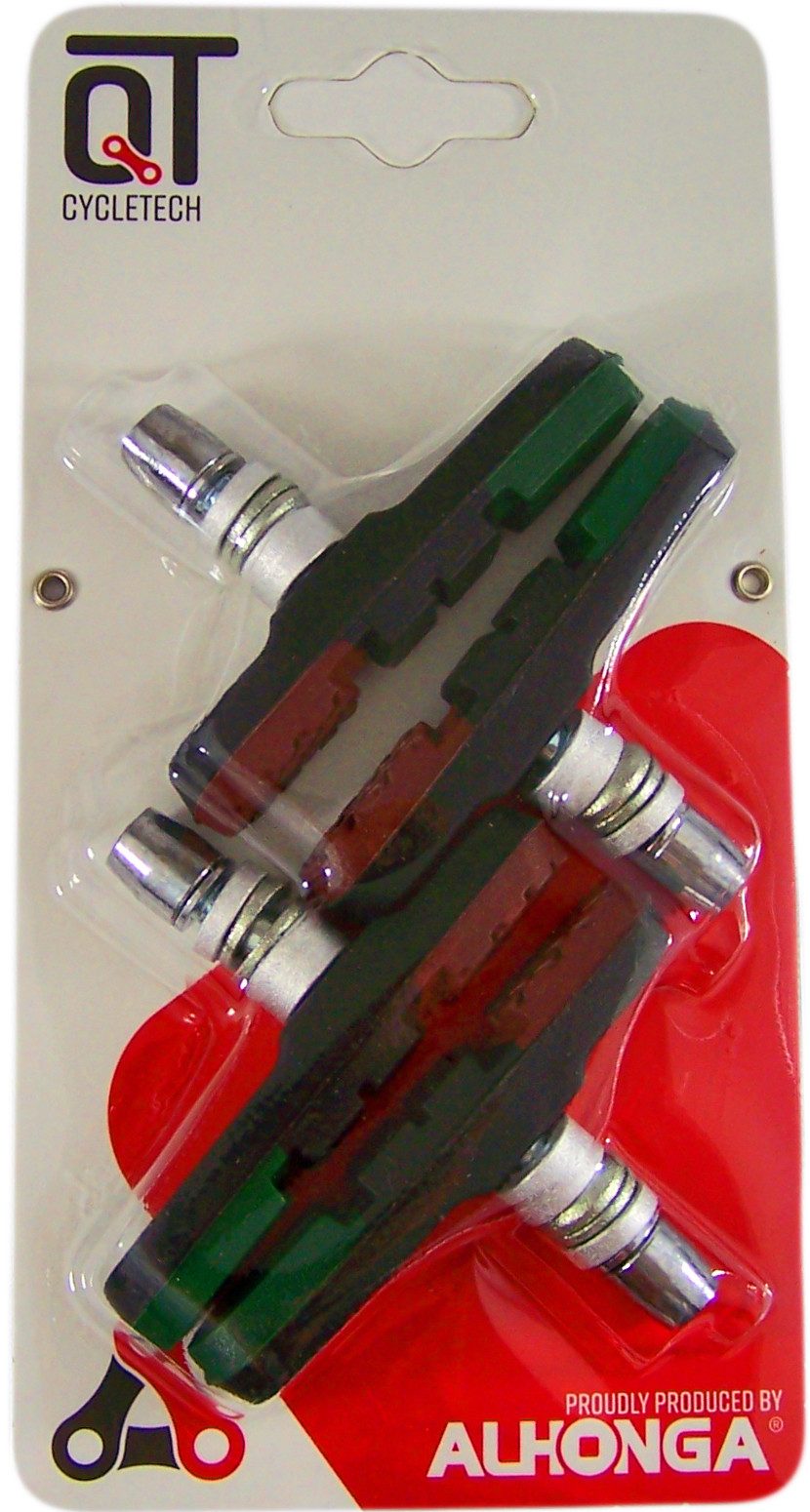 ALHONGA Bremsbelag Alhonga V-Brake Bremsbeläge QT-Cycletech 4 Stück Bremsschuhe 3 Farbig