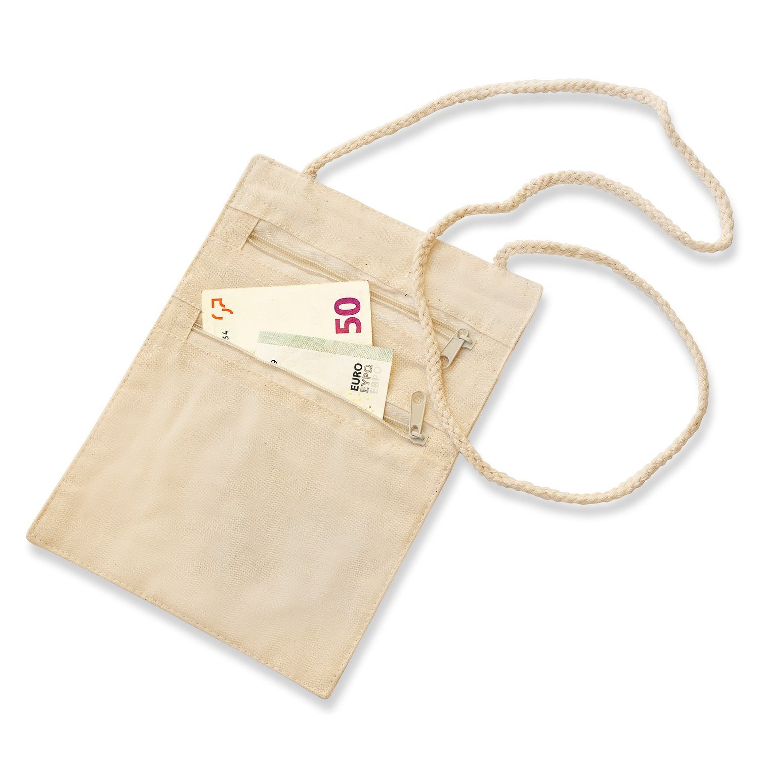 EDUPLAY Experimentierkasten Umhängegeldbeutel Brusttasche mit zwei Fächern, Baumwolle, 14 x 17 x