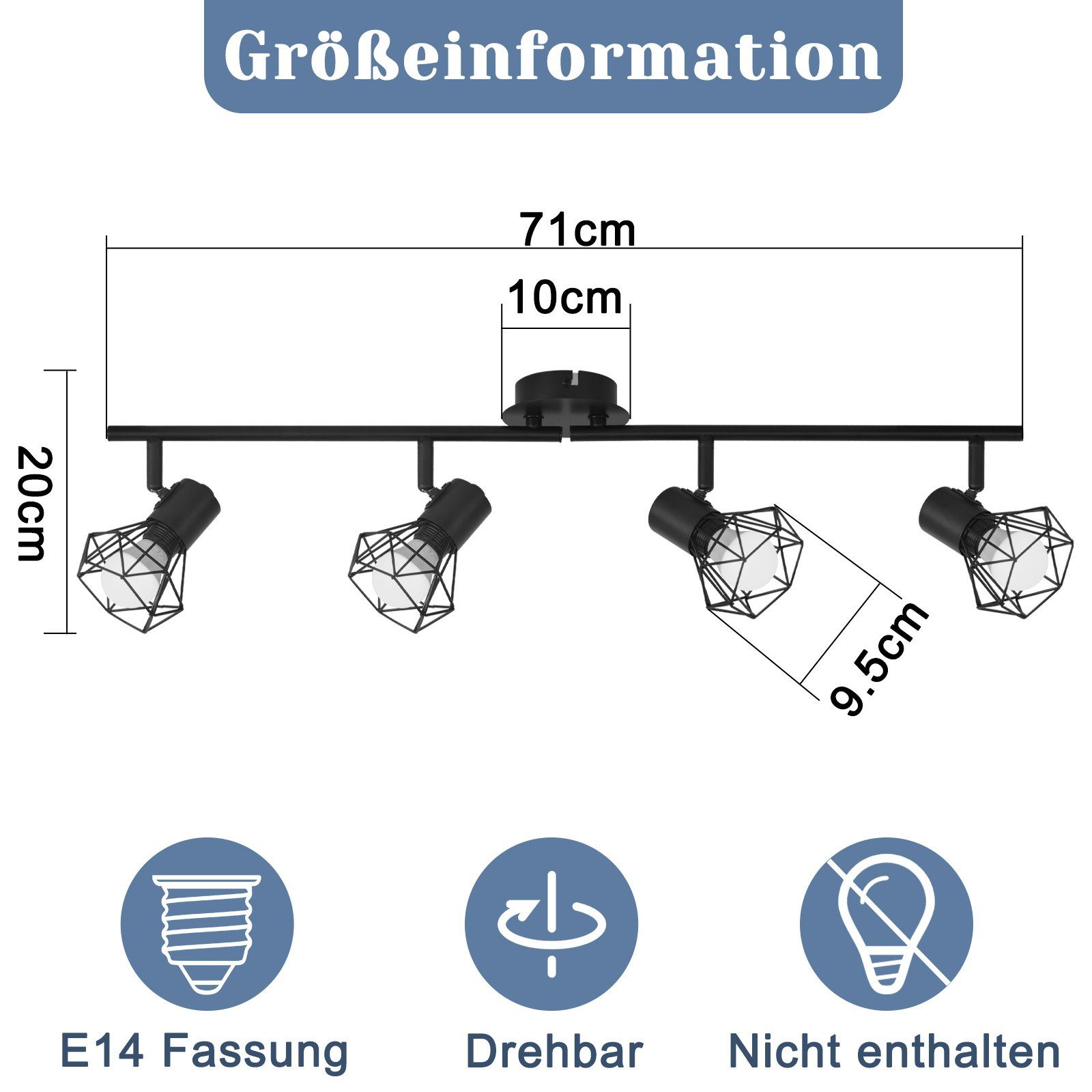 Nettlife Deckenstrahler 1/2/3 Flammig Retro Weiß günstig online kaufen
