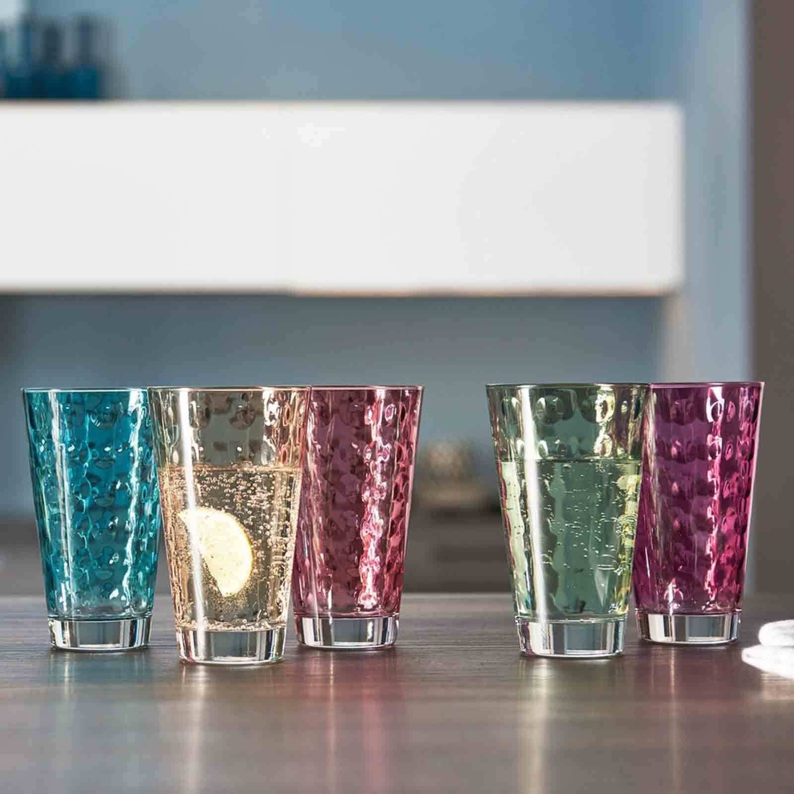 LEONARDO Glas Optic Trinkgläser 300 ml 6er Set, 6-tlg., Glas