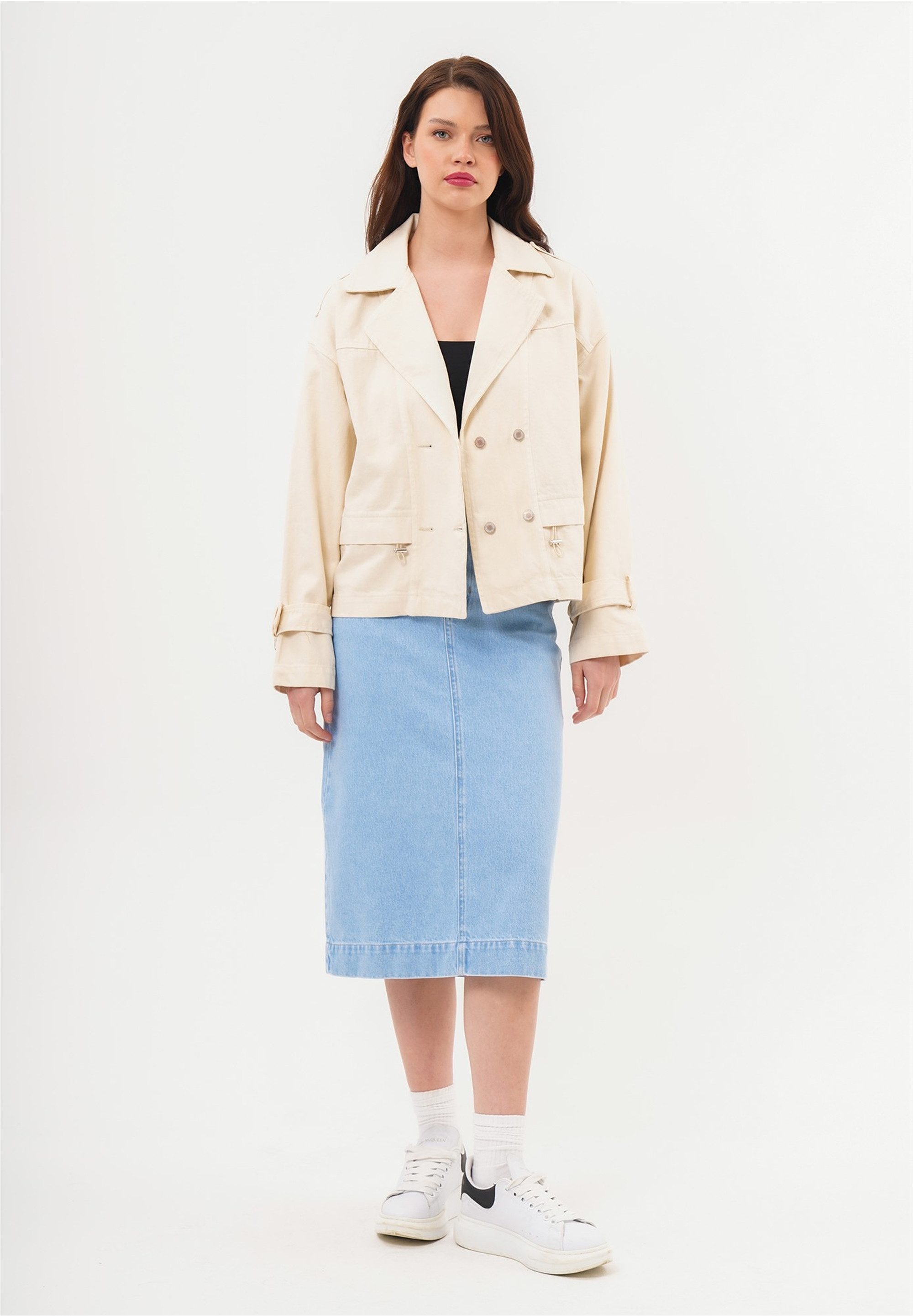 freshlions Trenchcoat (1-tlg) mit stylischem Reverskragen