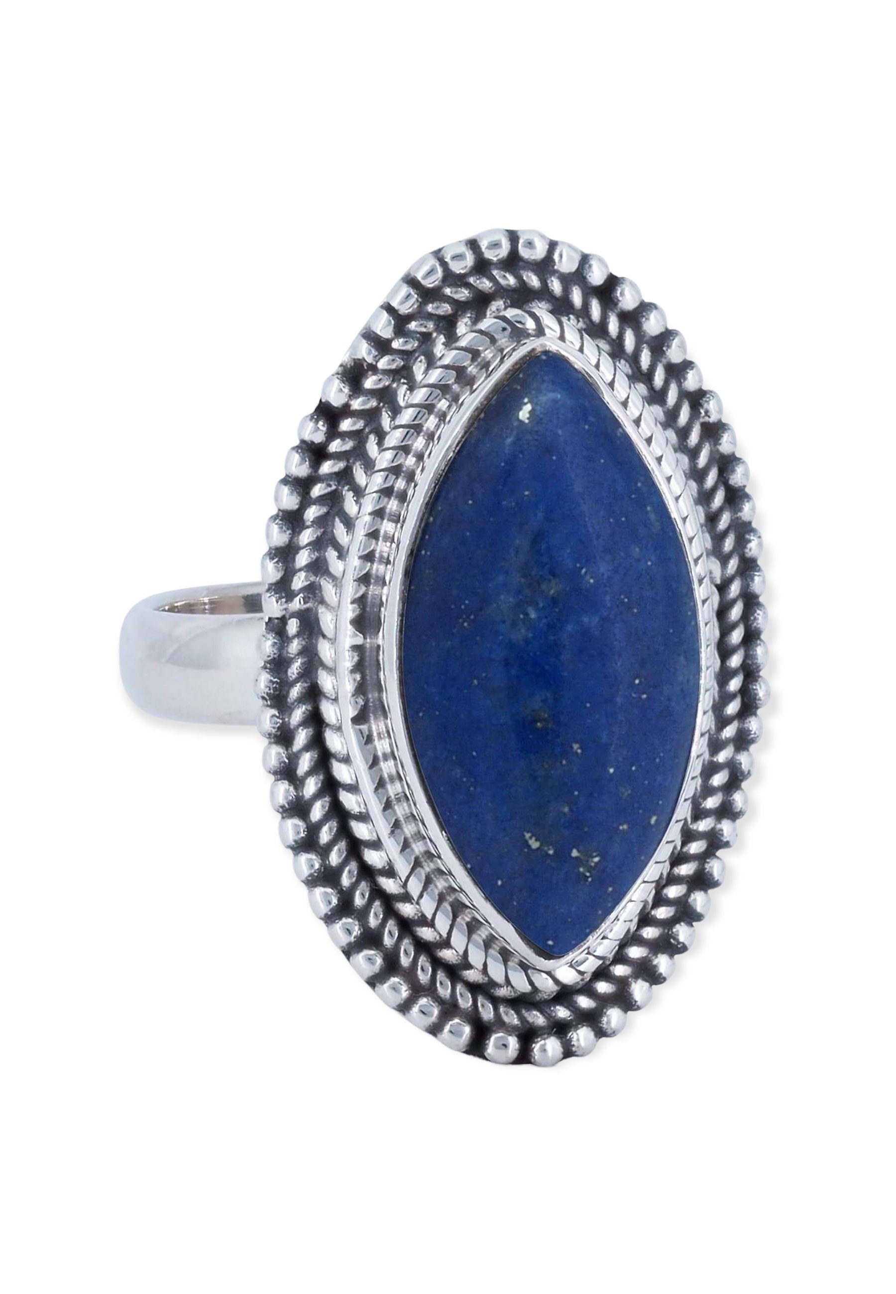 mantraroma Silberring 925er Silber mit Lapis Lazuli