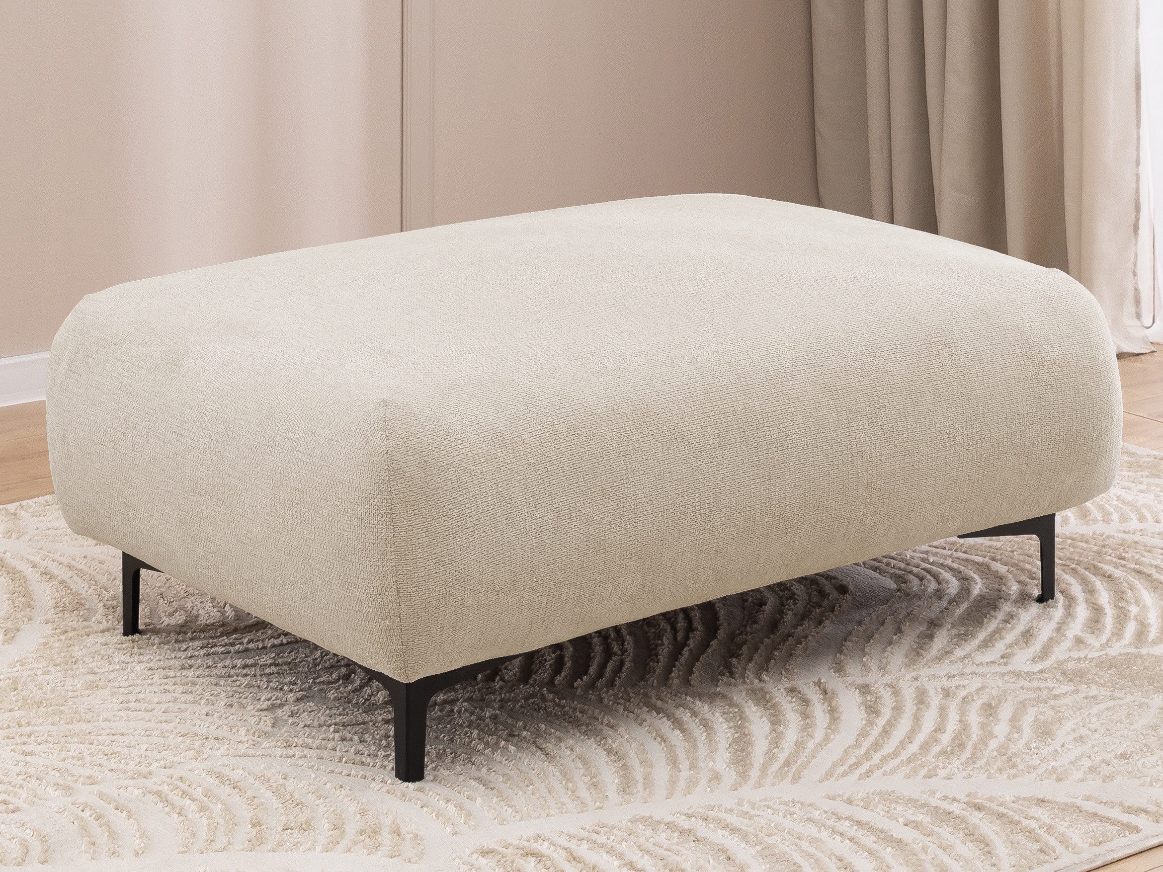 S-Style Möbel Polsterhocker Cardea in Bubble-Optik aus weichem Strukturstoff mit hohem Sitzkomfort