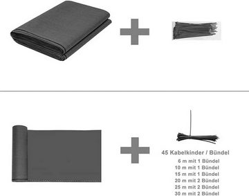 Woltu Blende, Zaunblende Schattiernetz mit Kabelbinder,anthrazit