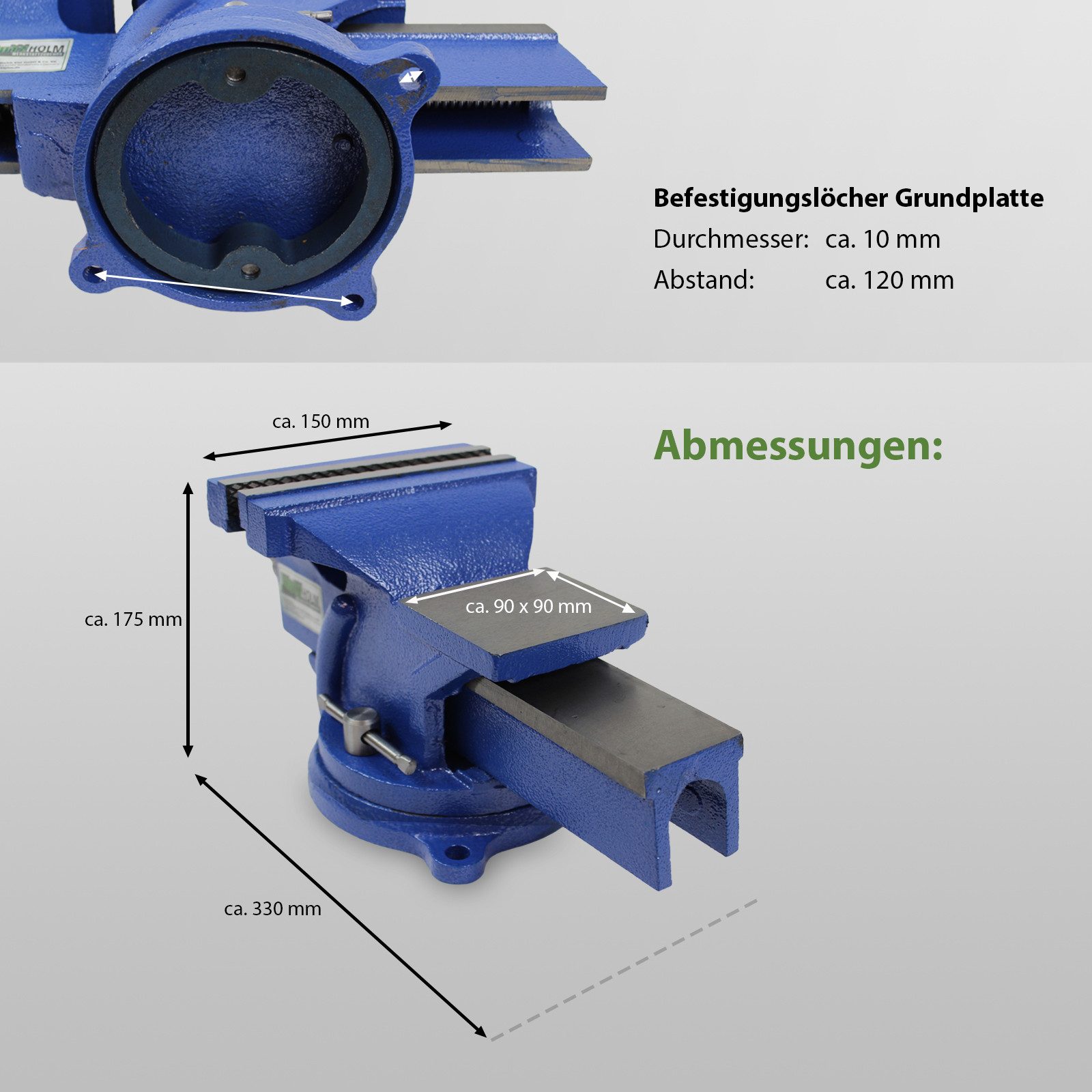 TRUTZHOLM Schraubstock Schraubstock parallel 360° drehbar mit Amboss für Werkbank 150 mm / 6", 1-St.