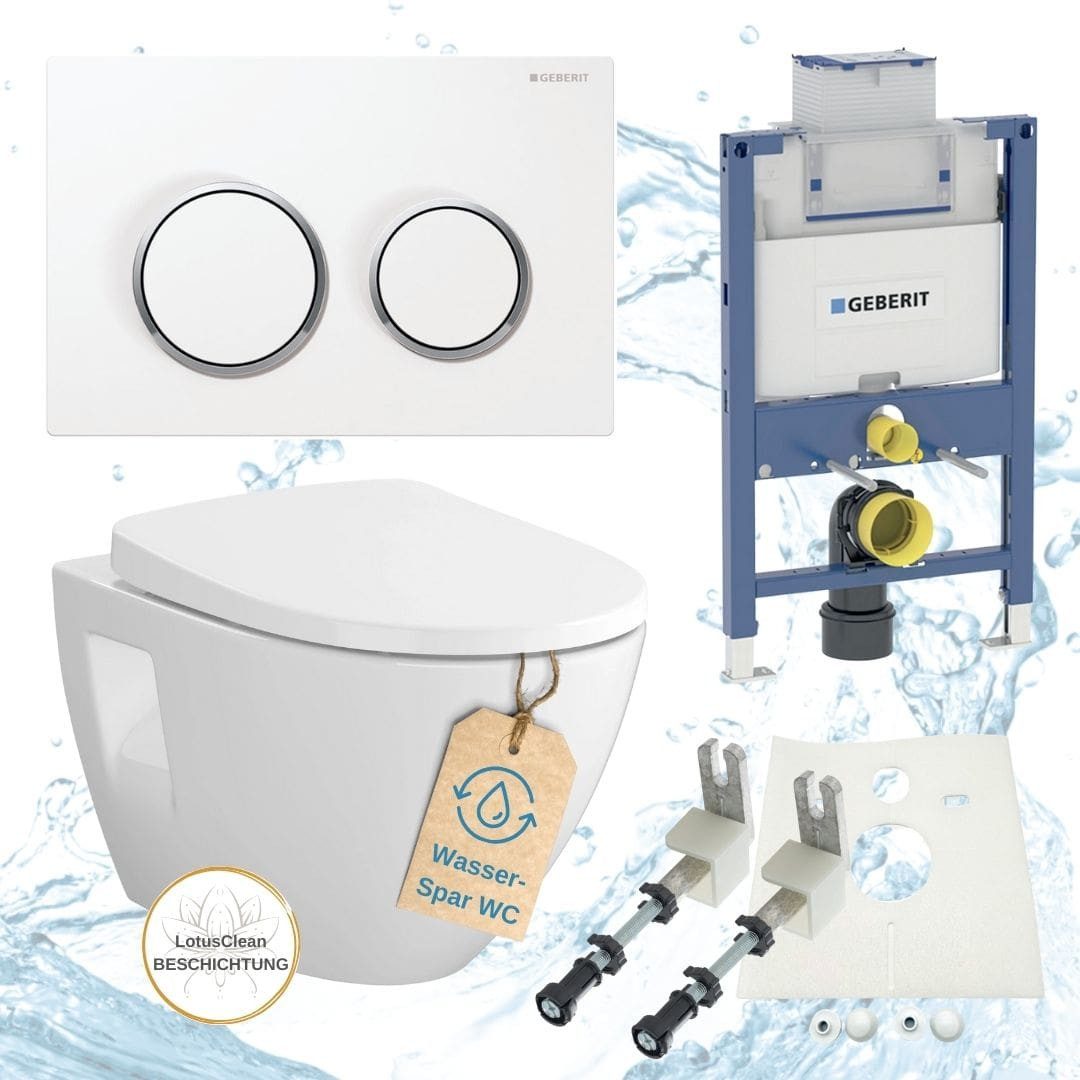GEBERIT Vorwandelement WC Geberit Spülkasten Omega 82 oder 98 cm Vento WC, Spar-Set