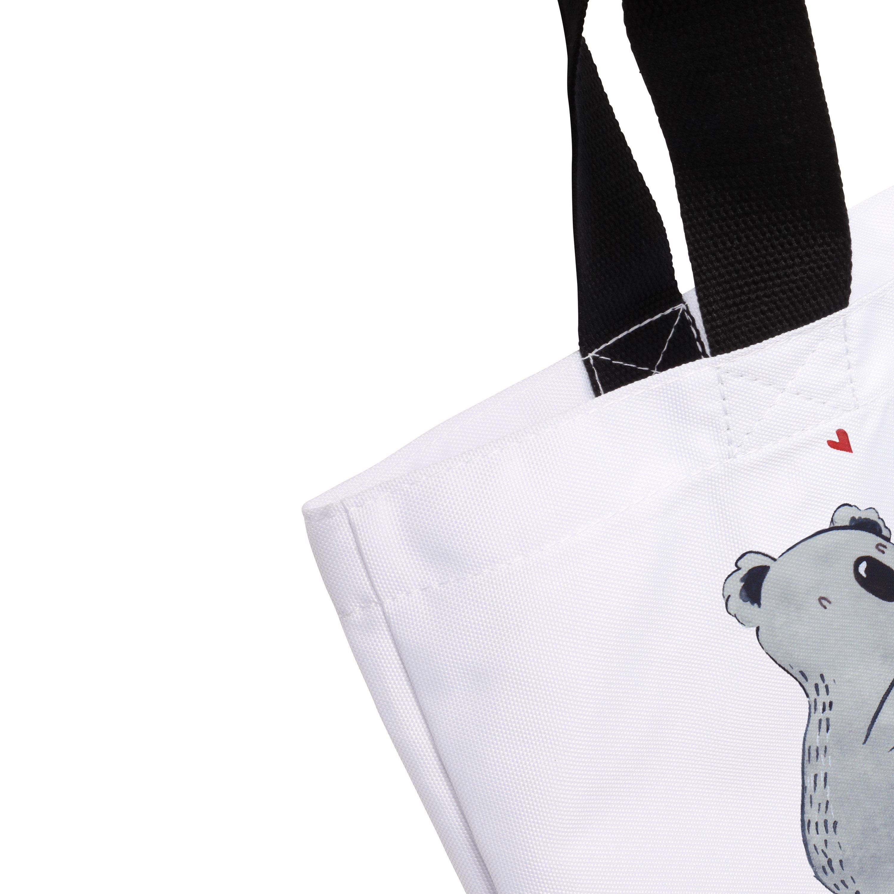Mr. & Panda Sich (1-tlg) Einkaufstasche, Feiern Weiß Koala Familie, - - Geschenk, Einkauf Shopper Mrs