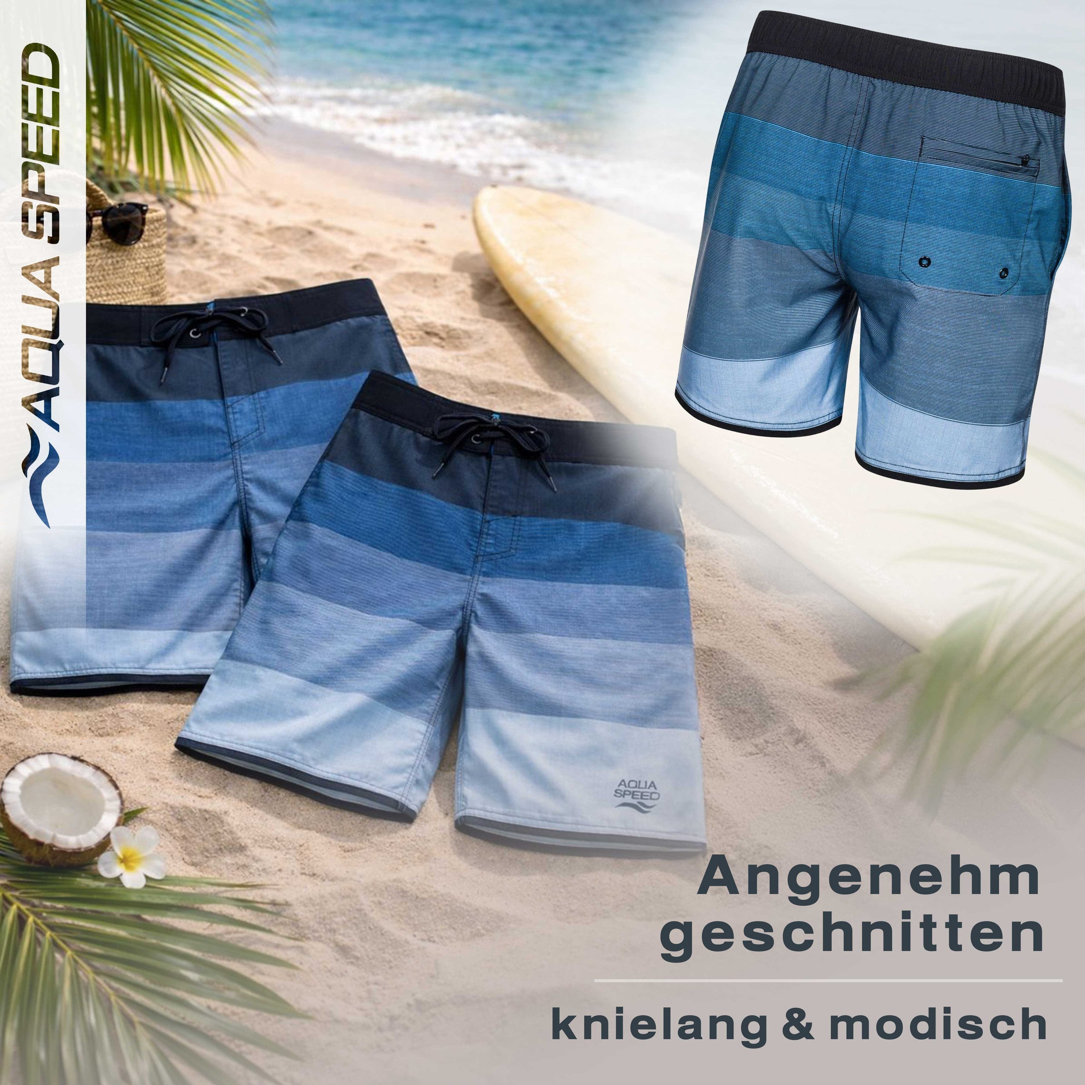 Aqua Speed Boardshorts (NOLAN Badehose Strandhose Badeshorts Schwimmhose Mann) Luftiges Tragegefühl unterstützt angenehmen Komfort an heißen Tagen