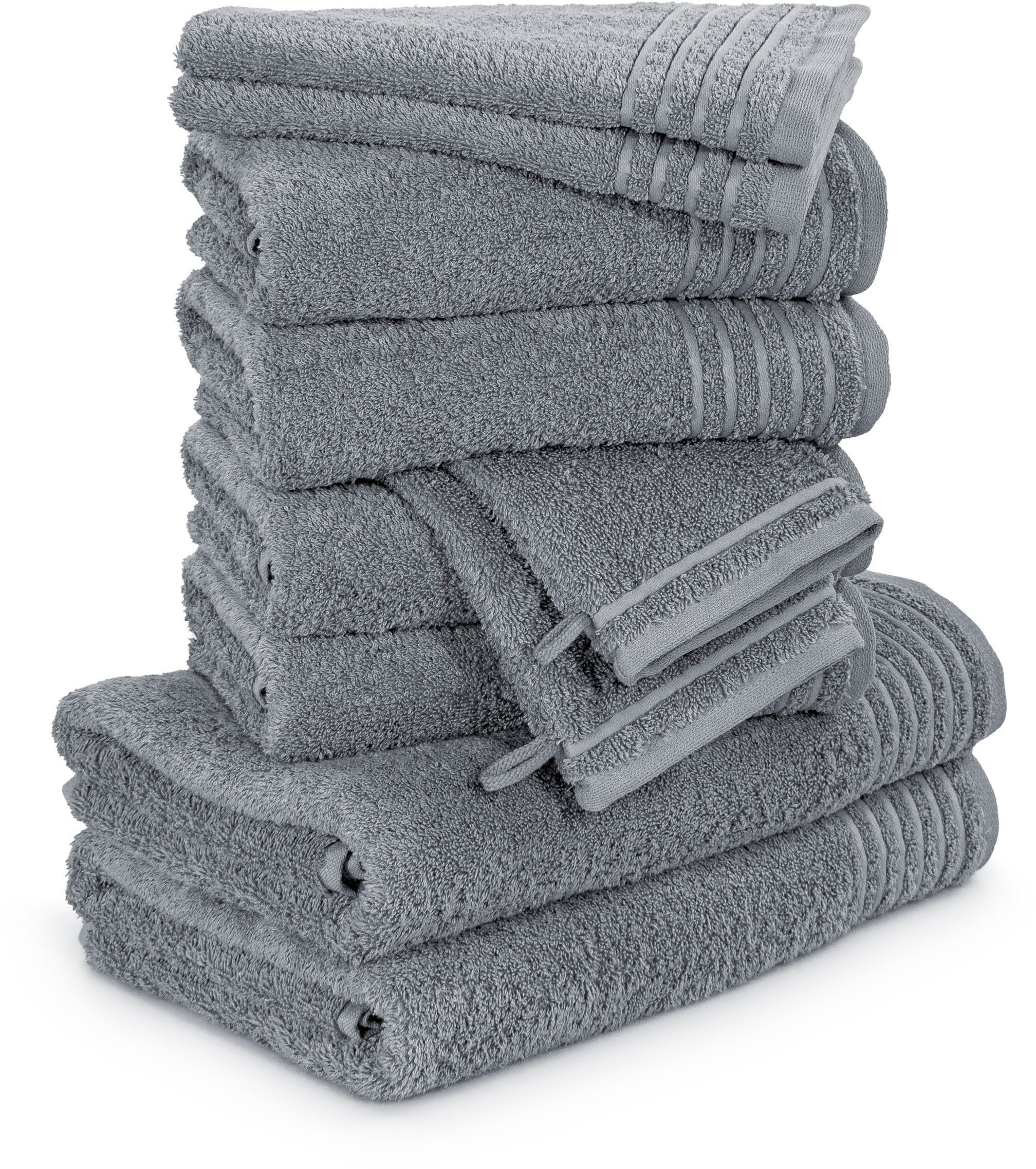 Möve Handtuch Set New Classic, Walkfrottier (10-St), Waschhandschuhen, Gäste-, Hand- und Duschtüchern, 100% Baumwolle
