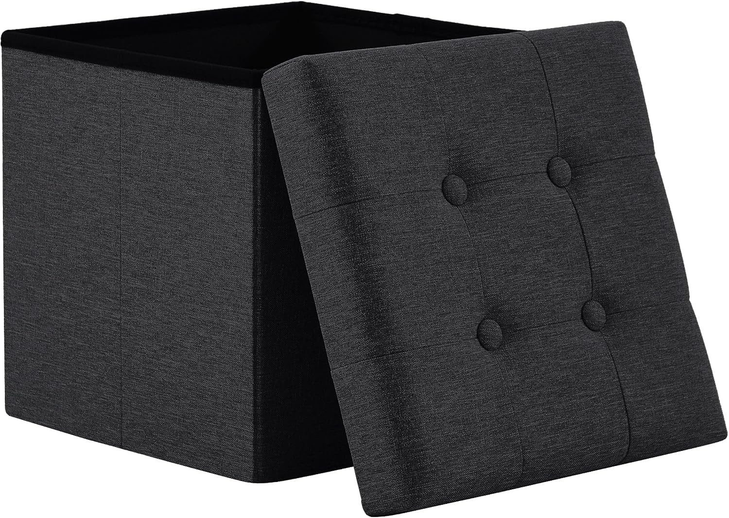 Zedelmaier Sitzbank mit Stauraum Fußbank klappbare Aufbewahrungsbox aus Leinen, belastbar bis 300 kg, als Fußbank, Nachttisch oder Sitzwürfel