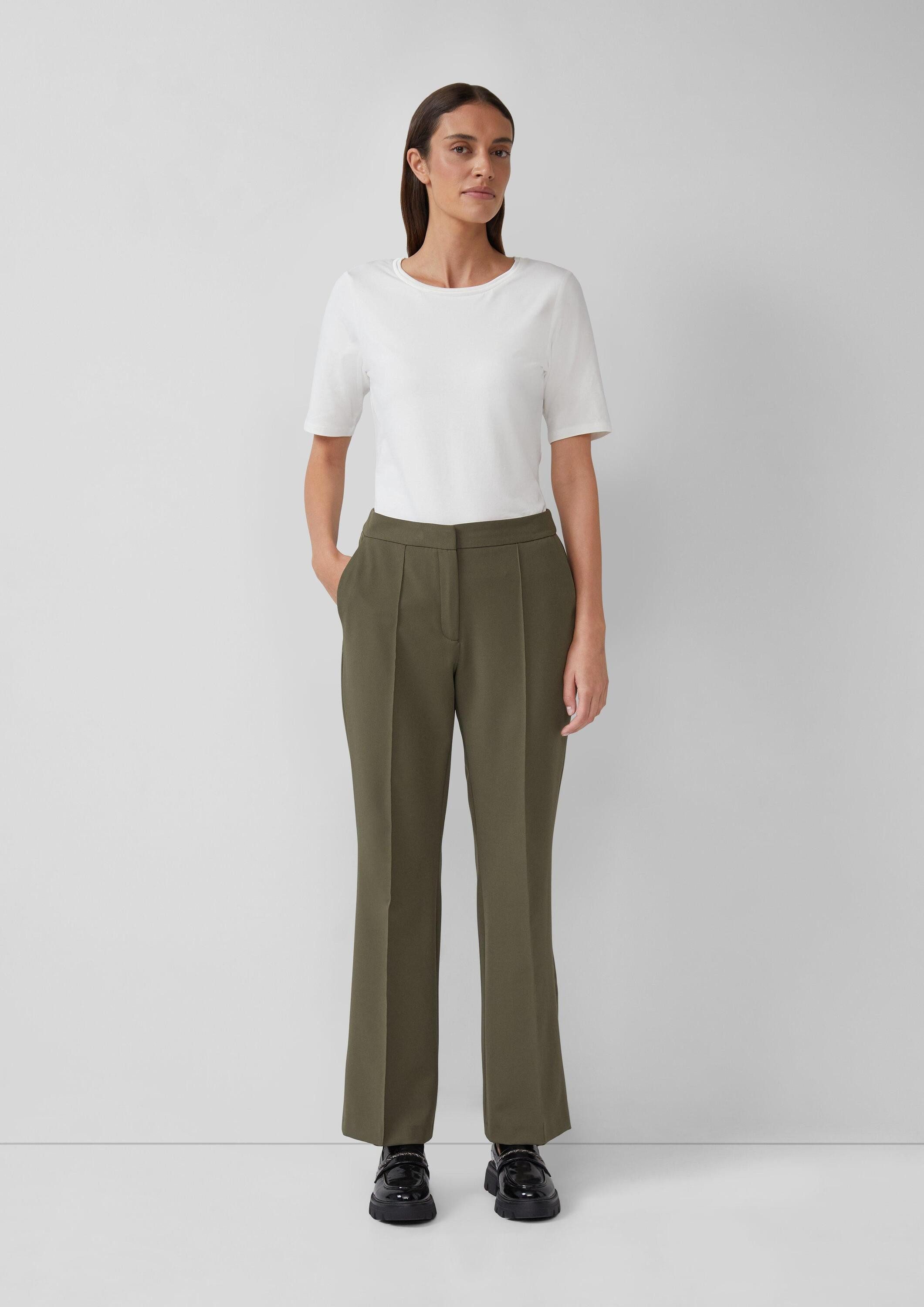 s.Oliver Chinos Hose Flared Leg-Hose mit hohem Bund