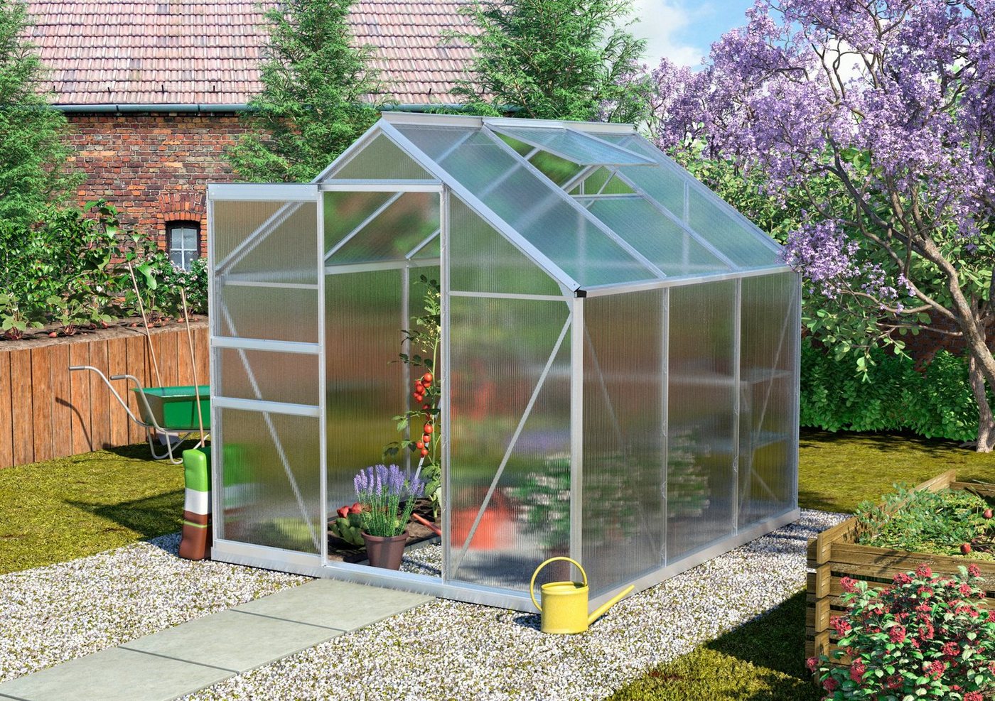 Vitavia Gewächshaus Calypso 4400, BxTxH: 192 x 228 x 197 cm, 6 mm Wandstärke silberfarben | Rabatt: 30% Vitavia Gewächshaus Calypso 4400, BxTxH: 192 x 228 x 197 cm, 6 mm Wandstärke silberfarben | Rabatt: 30%