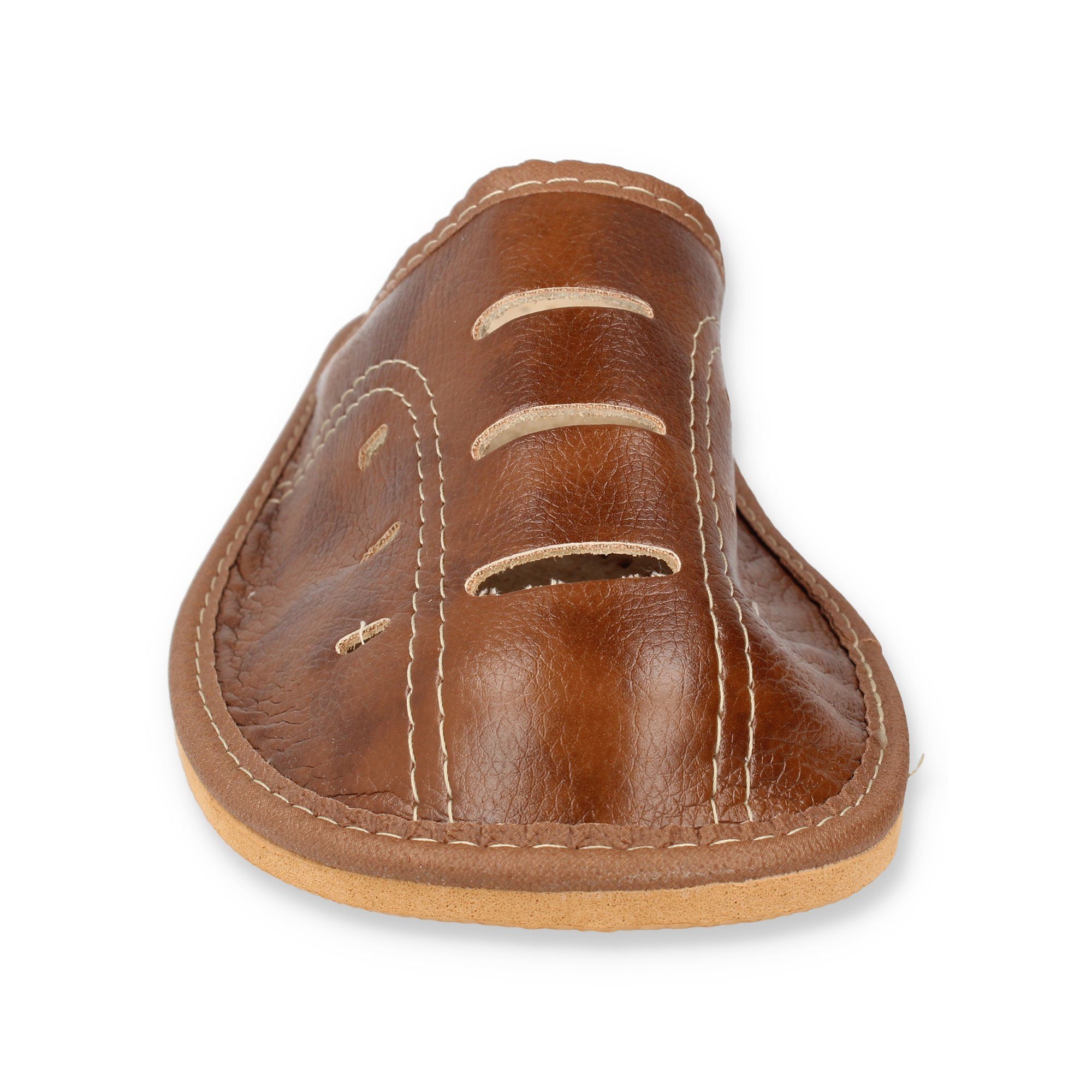 filsko Metz Herren Hausschuh Sommer Pantoffeln, Lüftungslöcher, Braun – Bild 4 von 5