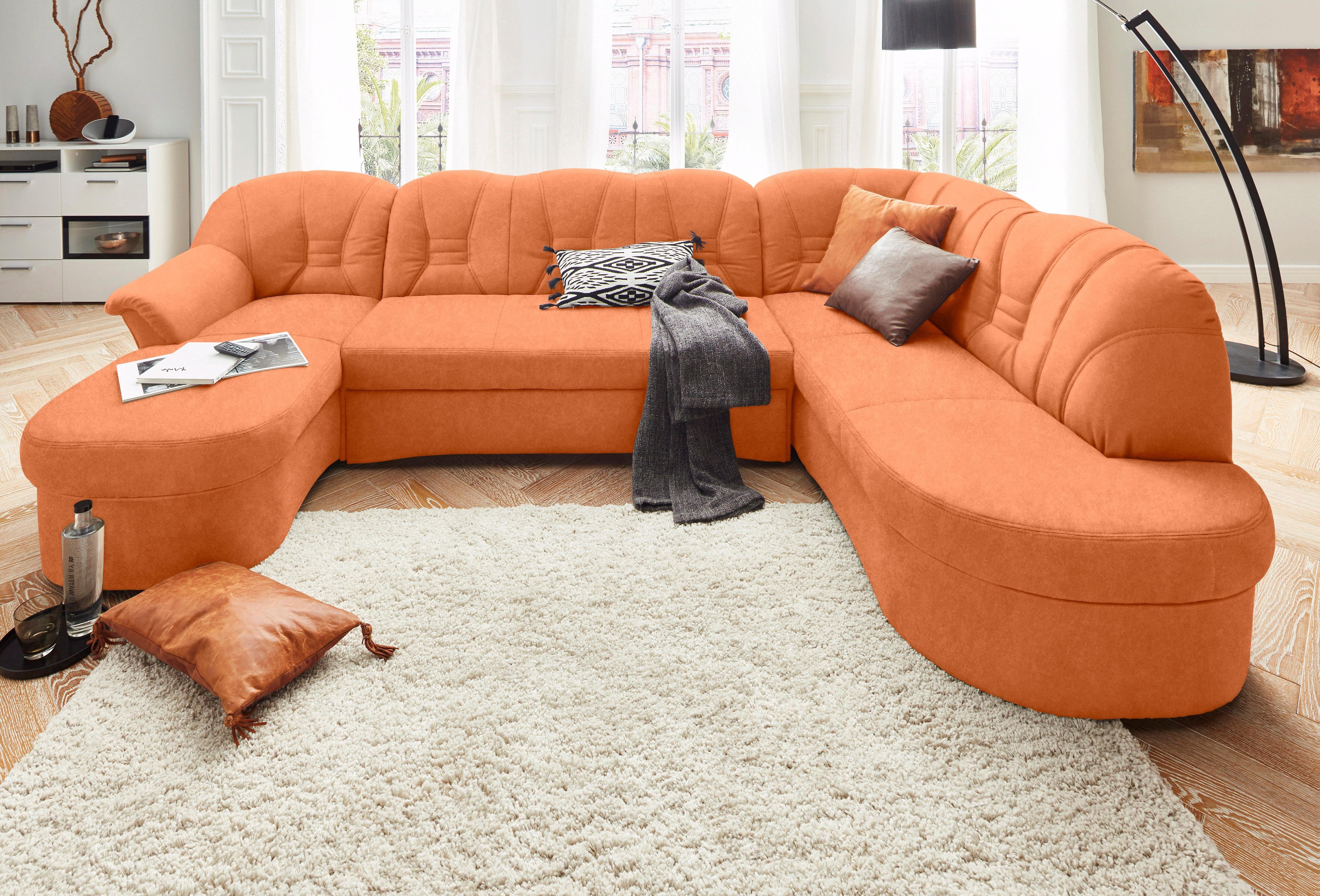 DOMO collection Wohnlandschaft "Elva, zeitloses Design, elegante Rückenstep günstig online kaufen